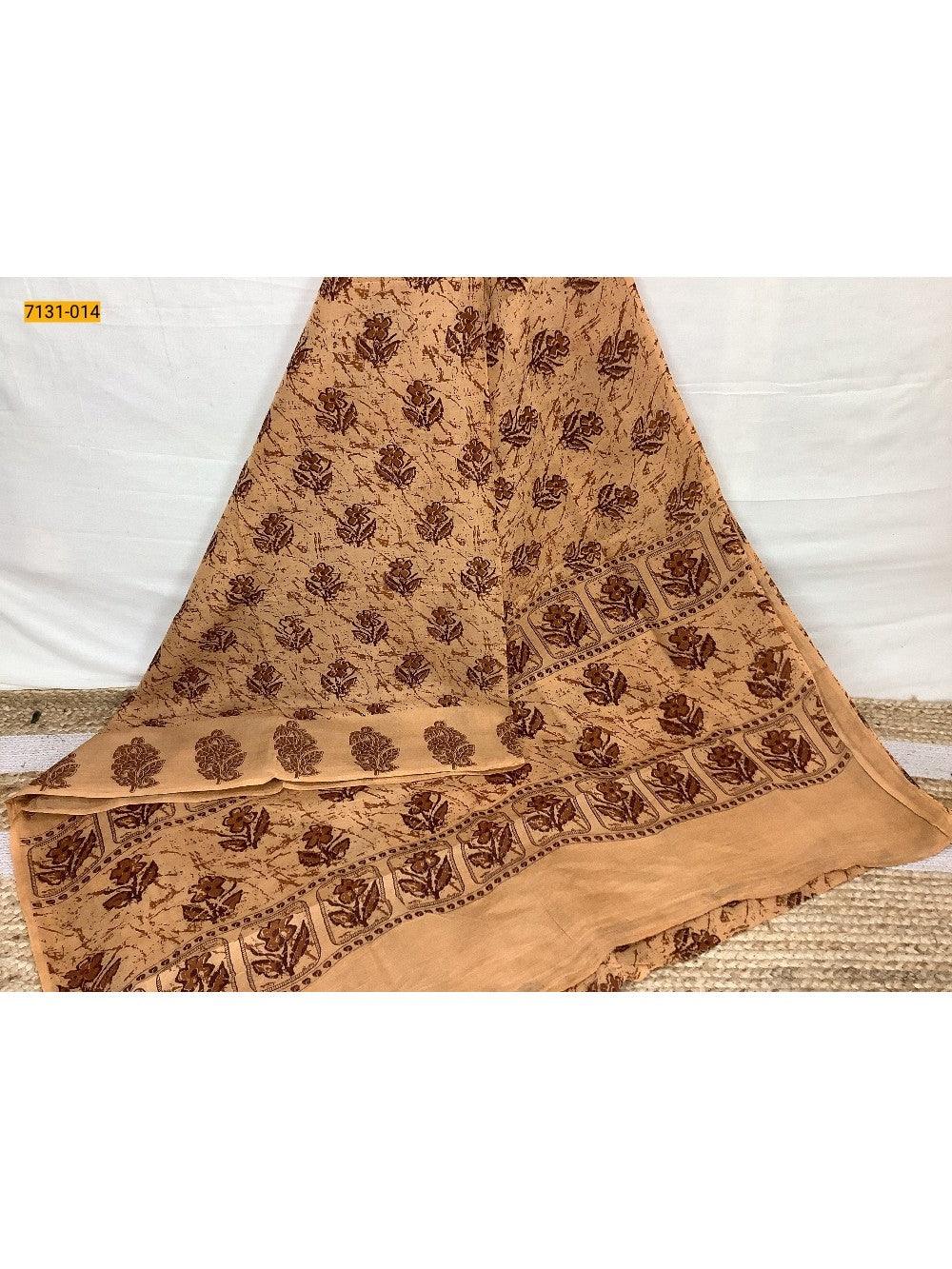 Sandal Printed Cotton Saree