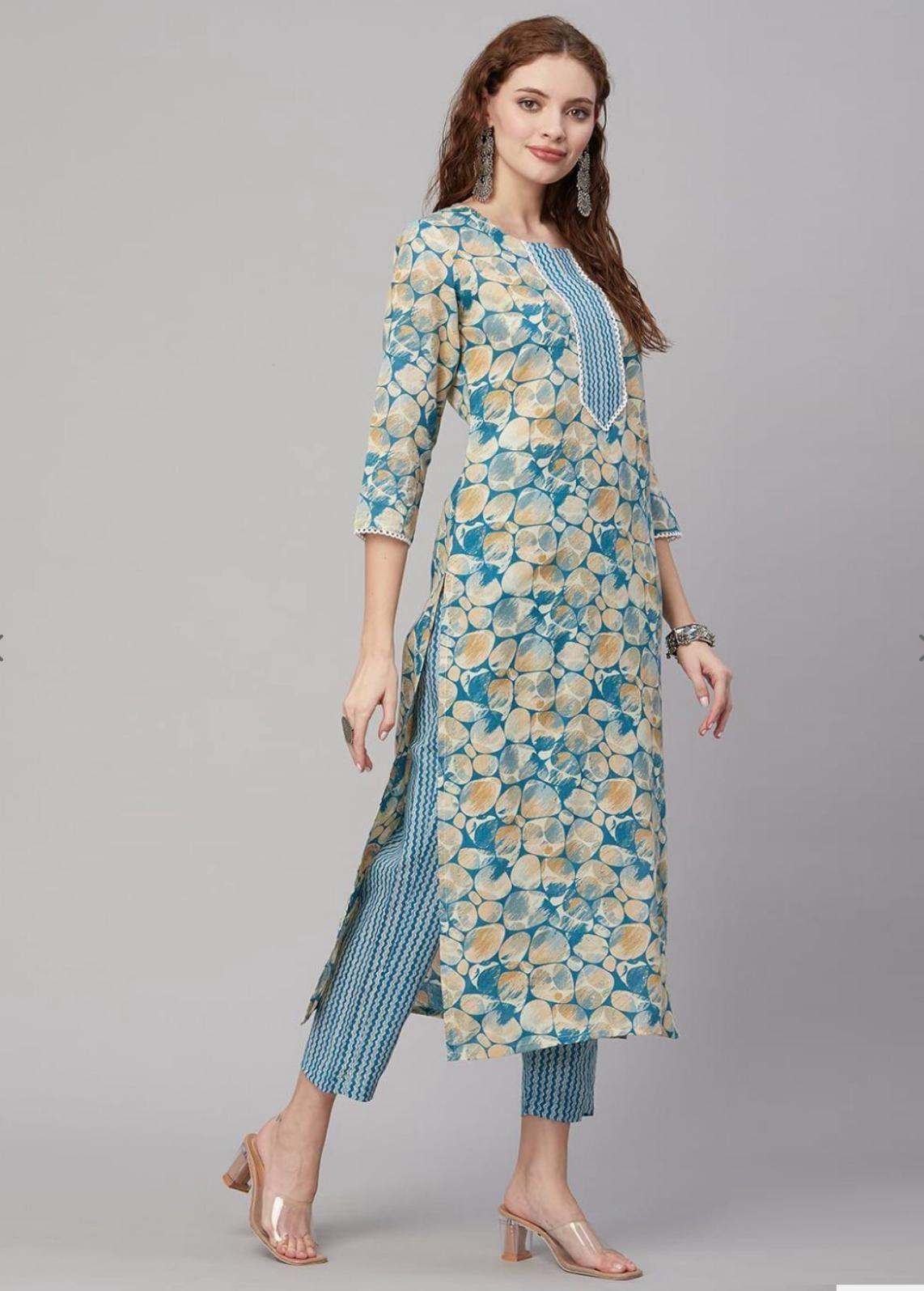 Women Straight Kurta with Pant Set - TREND BUY