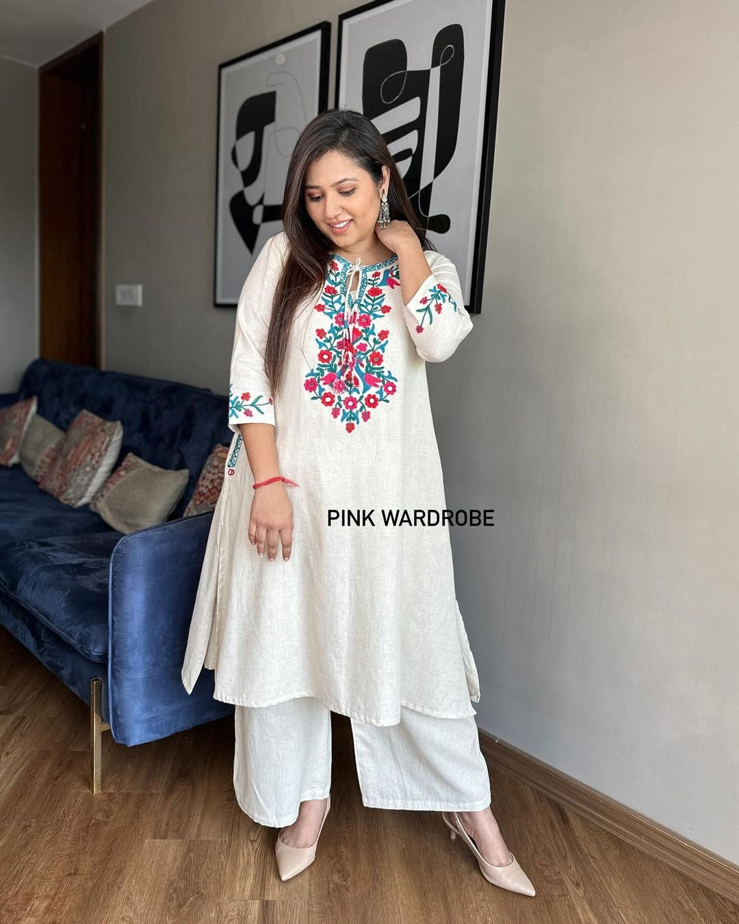 Aari Work Kurta Plazzo Set