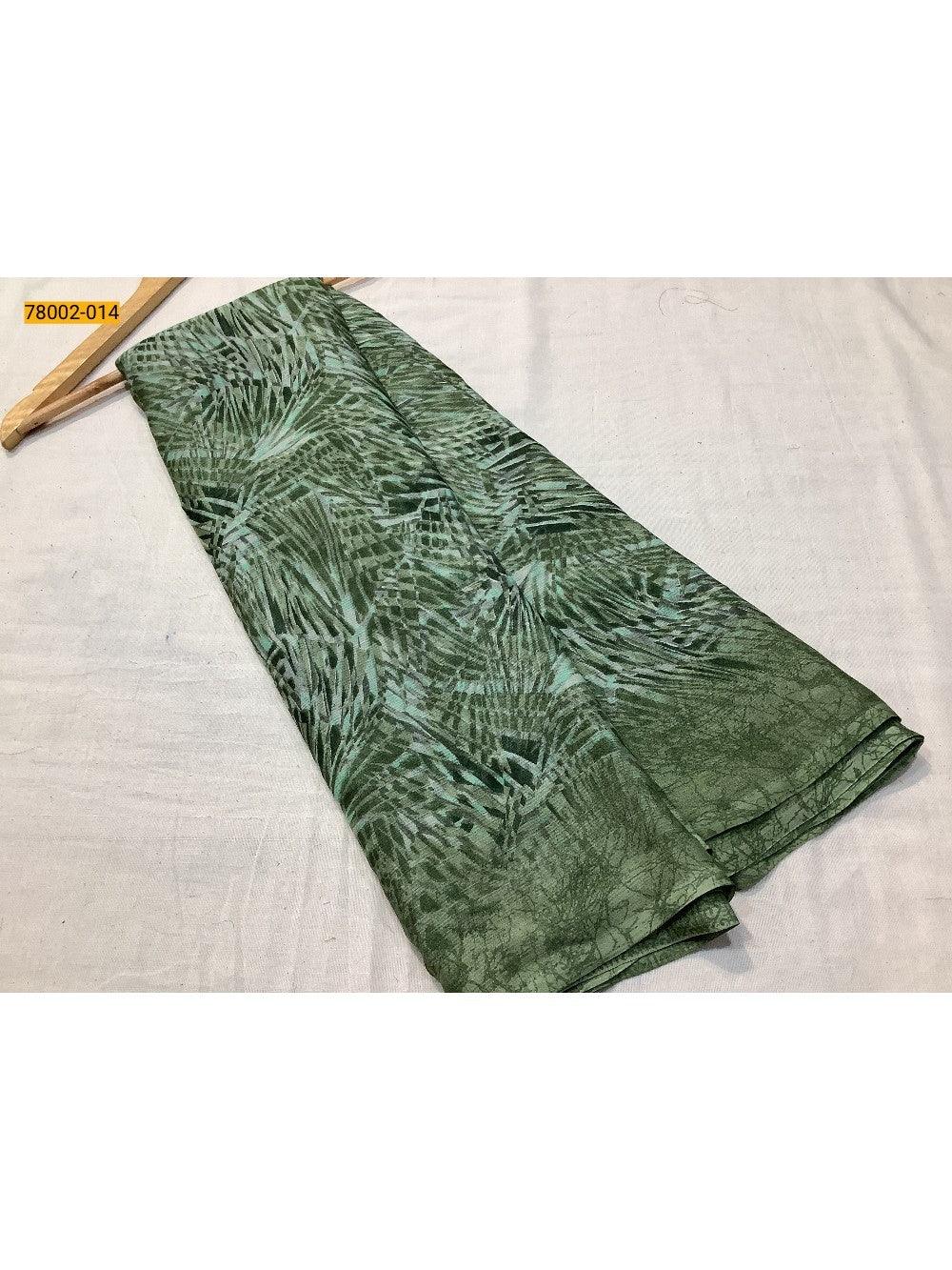 Green Metallic Garden Chiffon Sarees