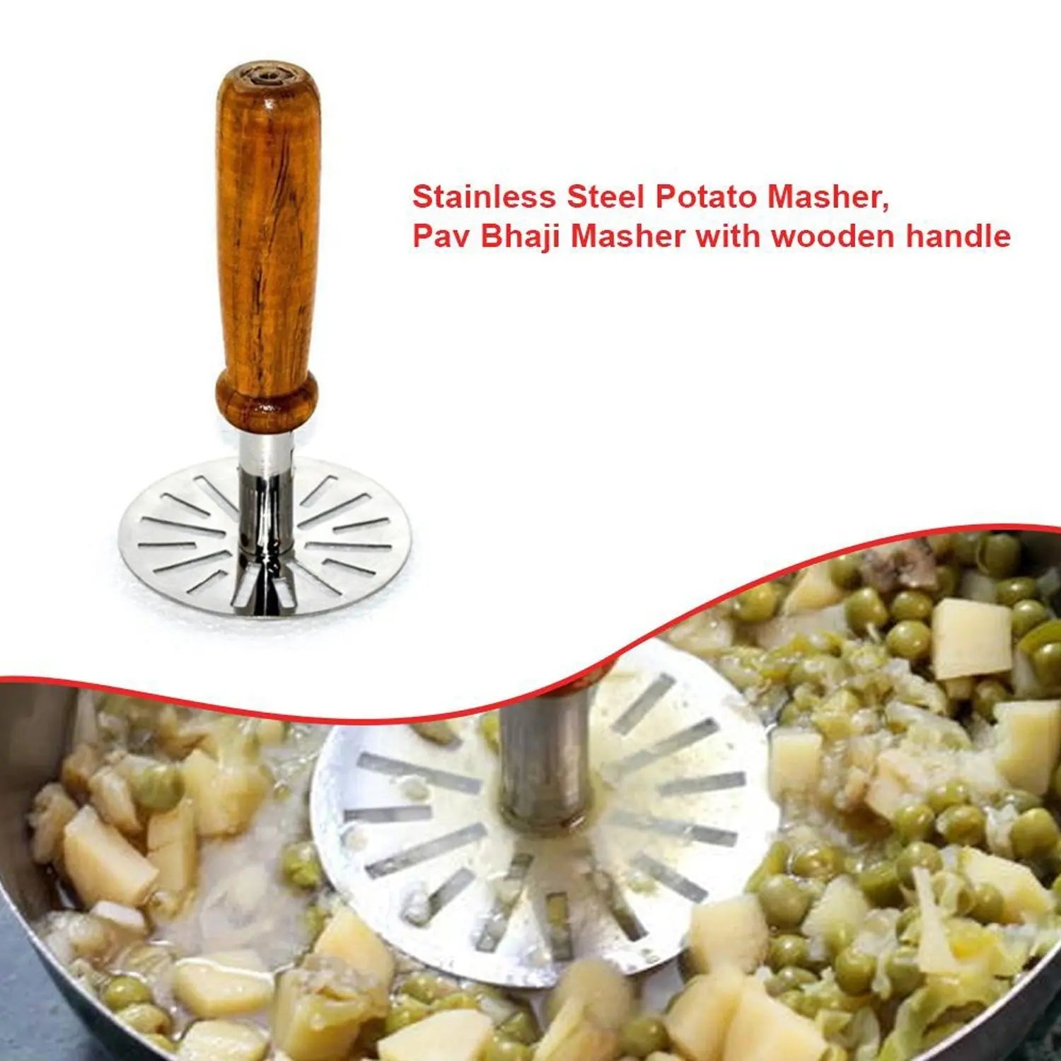 0066 Paubhaji Masher Used In All Kinds Of Household And Kitchen Places For Mashing And Making Paubhajis. - Image #3