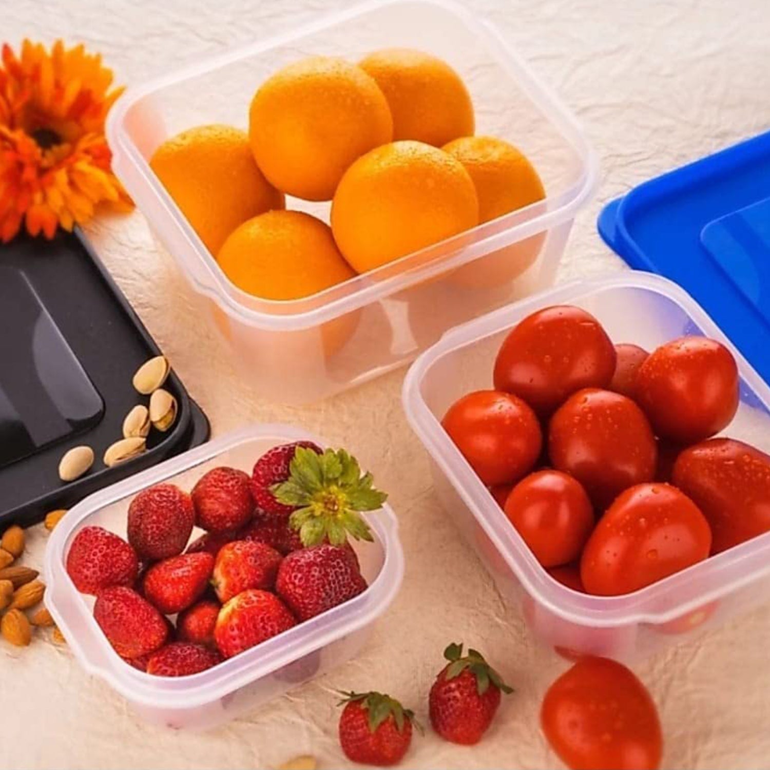 2748c 3 Pcs Square Shape Food Grocery Storage Container