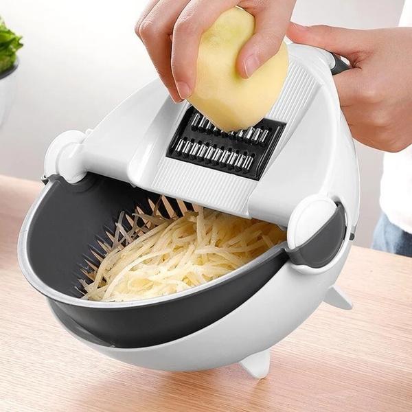 2161 10 In 1 Multifunctional Vegetable Fruits Cutterslicer Shredder With Rotating Drain Basket