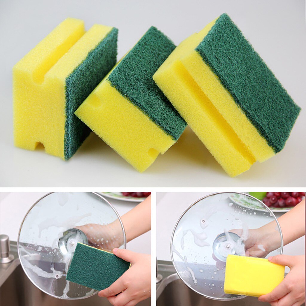 1429 Scrub Sponge 2 In 1 Pad For Kitchen Sink Bathroom Cleaning Scrubber