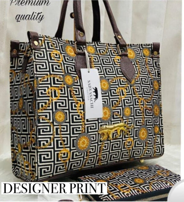 Digital Print Tote Bag with Wallet – Lightweight & Stylish for Travel and Office