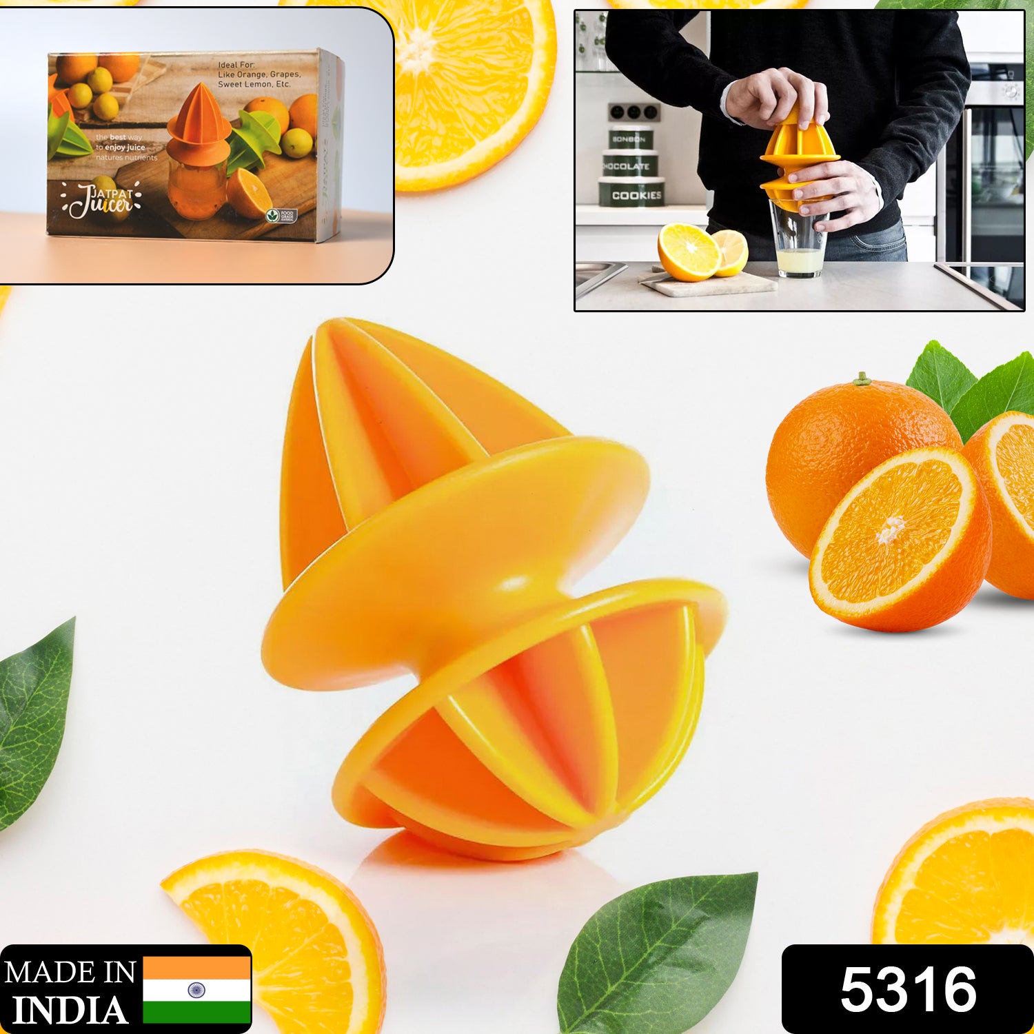 5316 Jatpat Juicer Citrus Hand Juicer Plastic High Quality Juicer For Home Multi Use Juicer