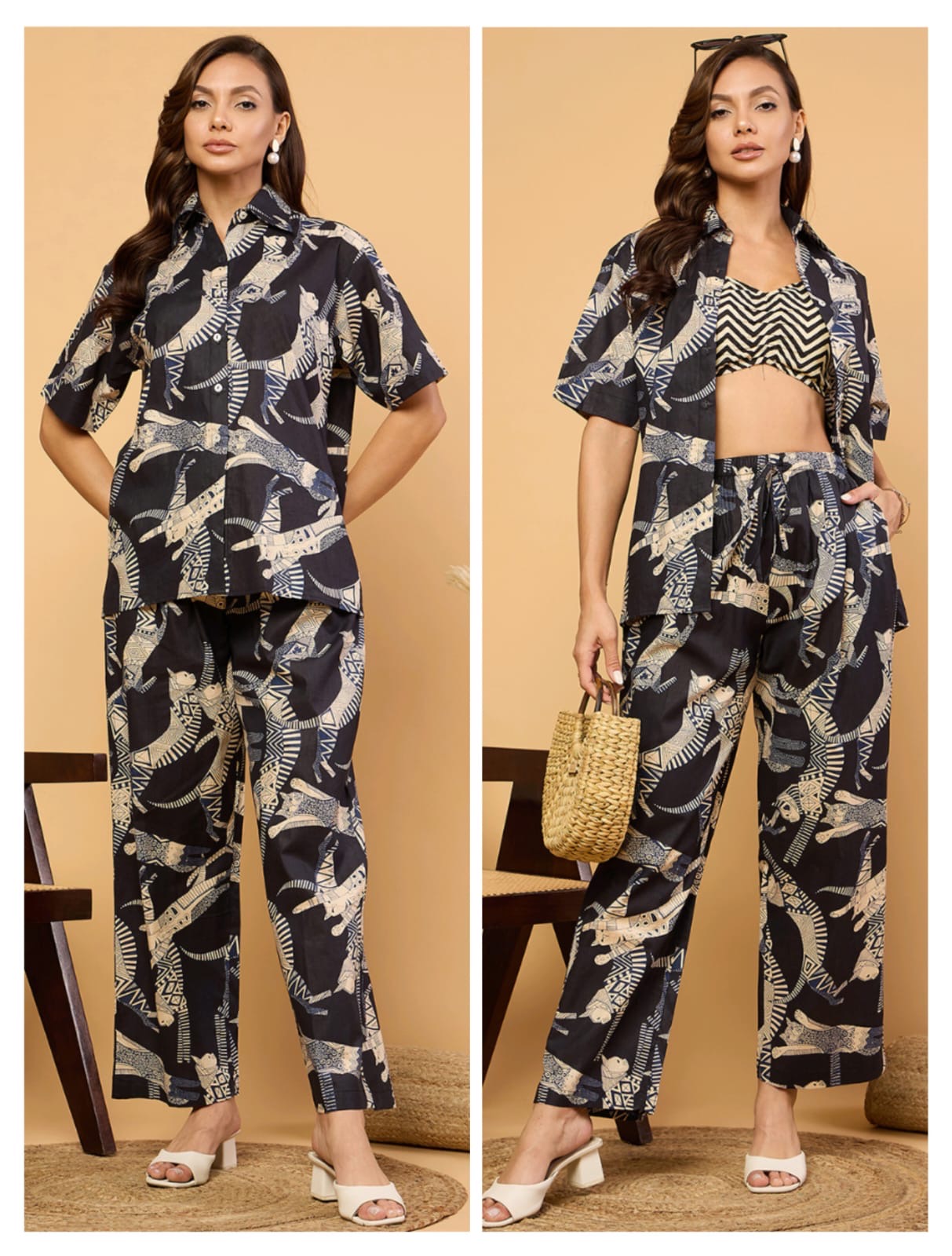 Printed Two Piece Cotton Coord Set