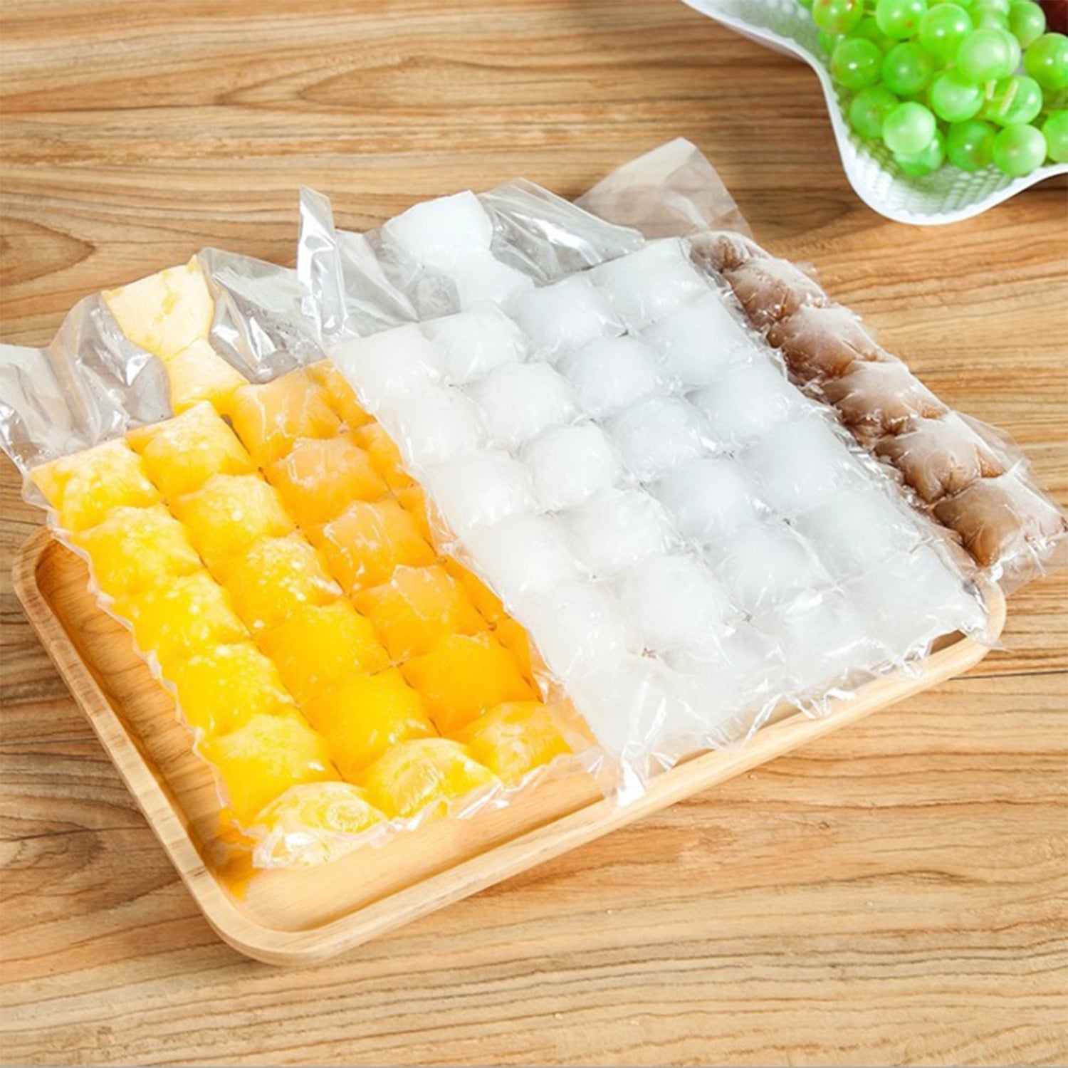 2905 Disposable Ice Cube Bags Stackable Easy Release Ice Cube Mold Trays Self-seal Freezing Makercold Ice Pack Cooler Bag For Cocktail Food Wine