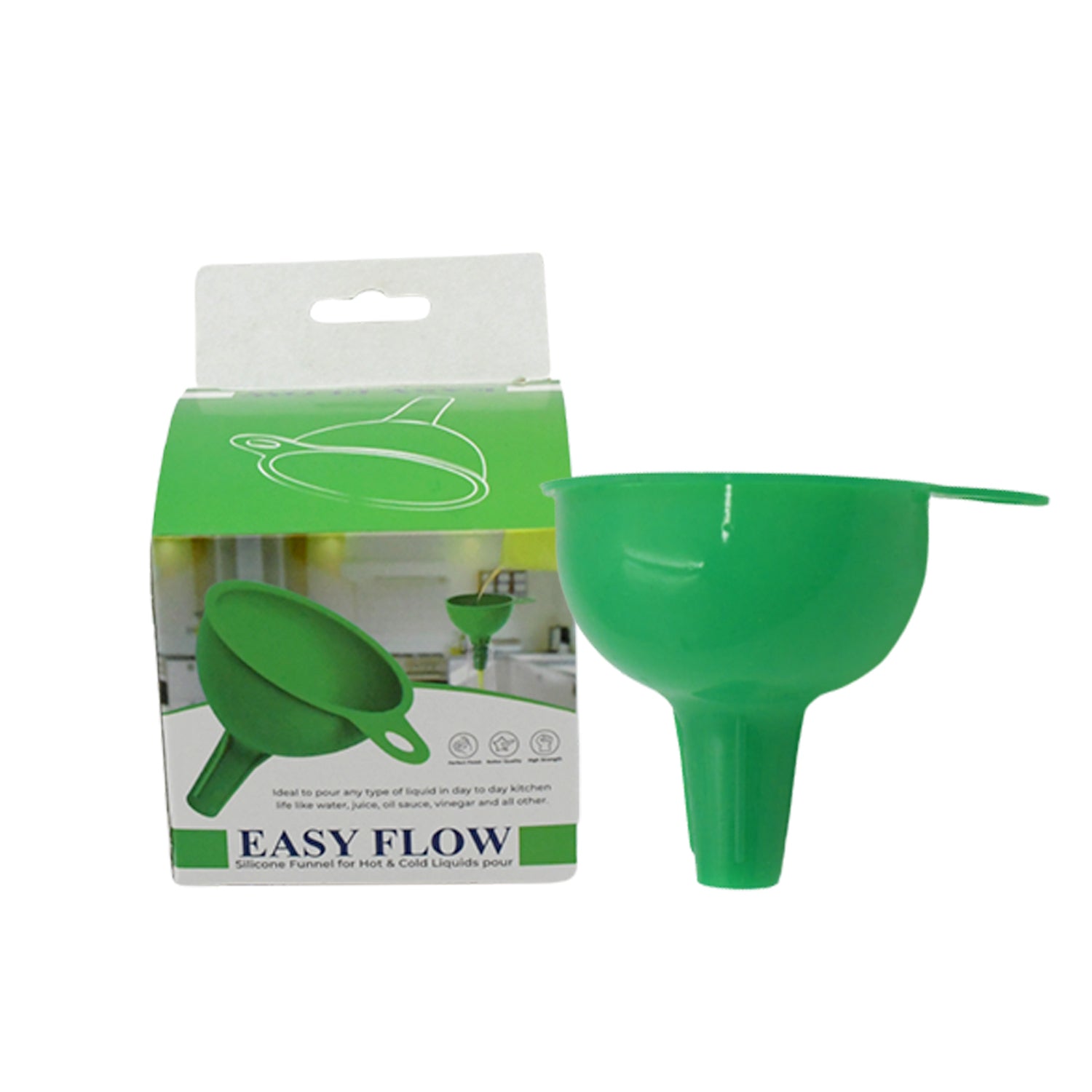 4237 Silicone Funnel For Pouring Oil Sauce Water Juice And Small Food-grainsfood Grade Silicone Funnel (1 Pc Green)