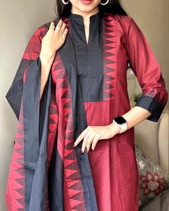 South Cotton Kurta & Pant Paired with South Cotton Dupatta