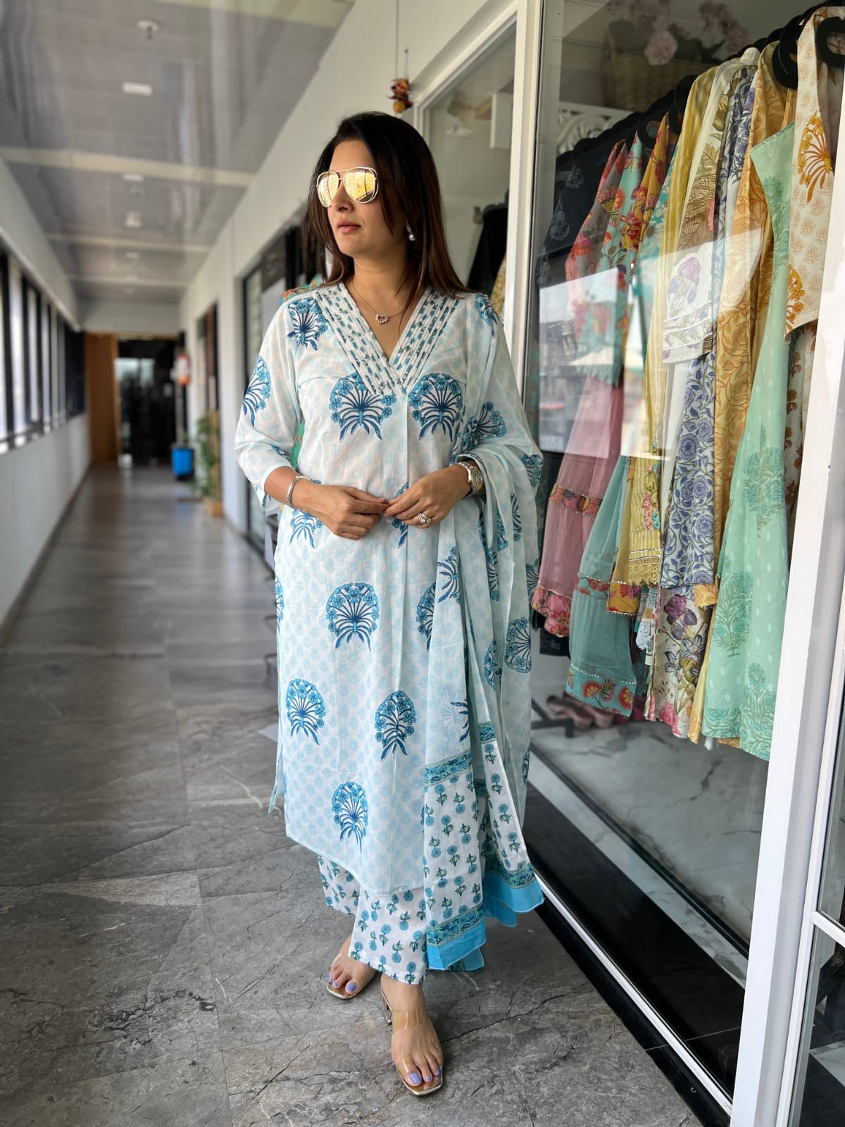 Cotton Kurti with Pant and Dupatta