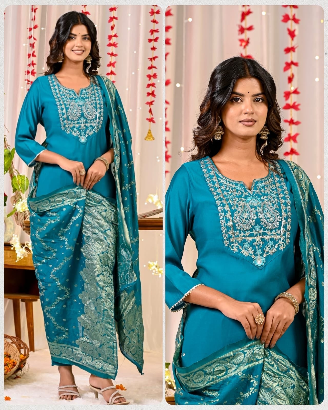 PURE ORIGINAL CHANDERI JACQUARD (BANARASI ) DUPPTA