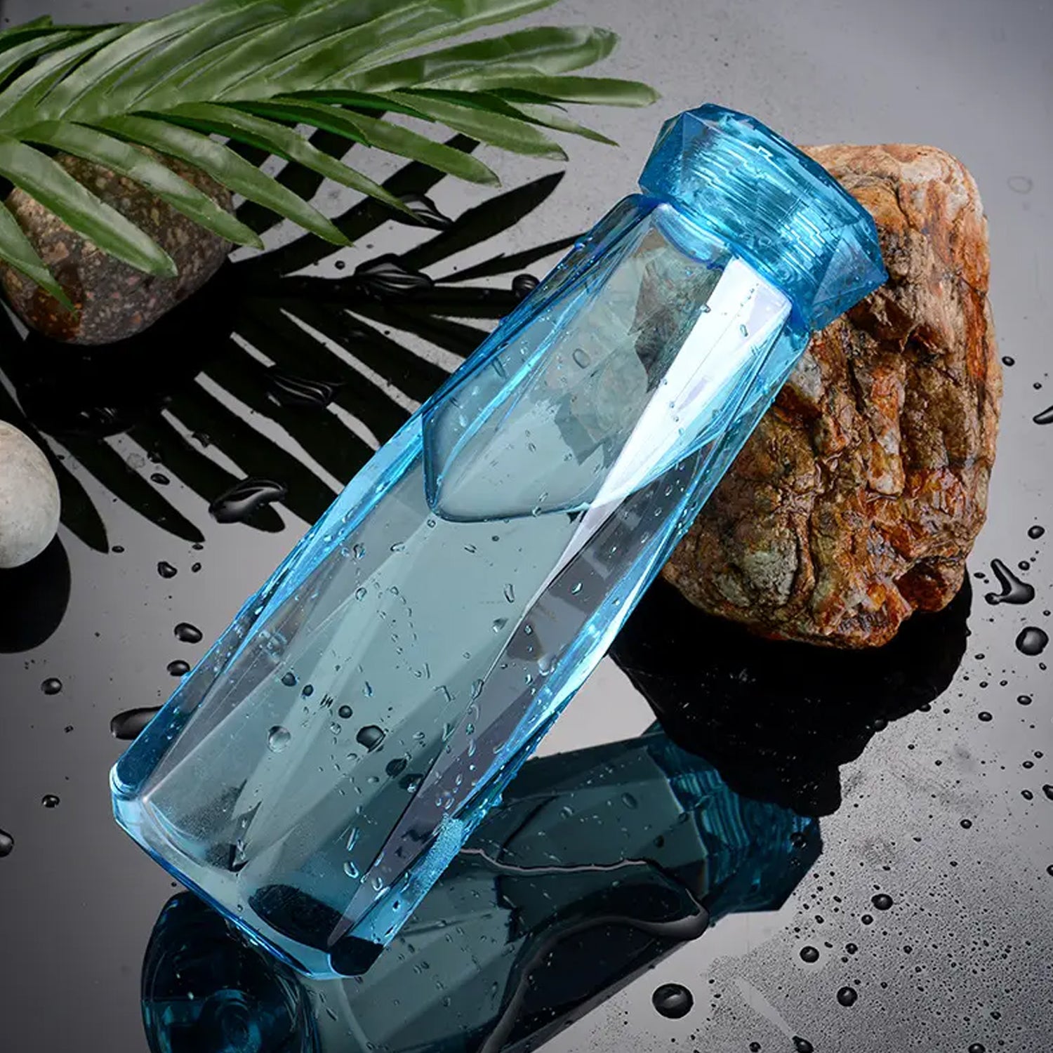 5213 Glass Fridge Water Bottle Plastic Cap With Two Water Glass For Home Kitchen Use