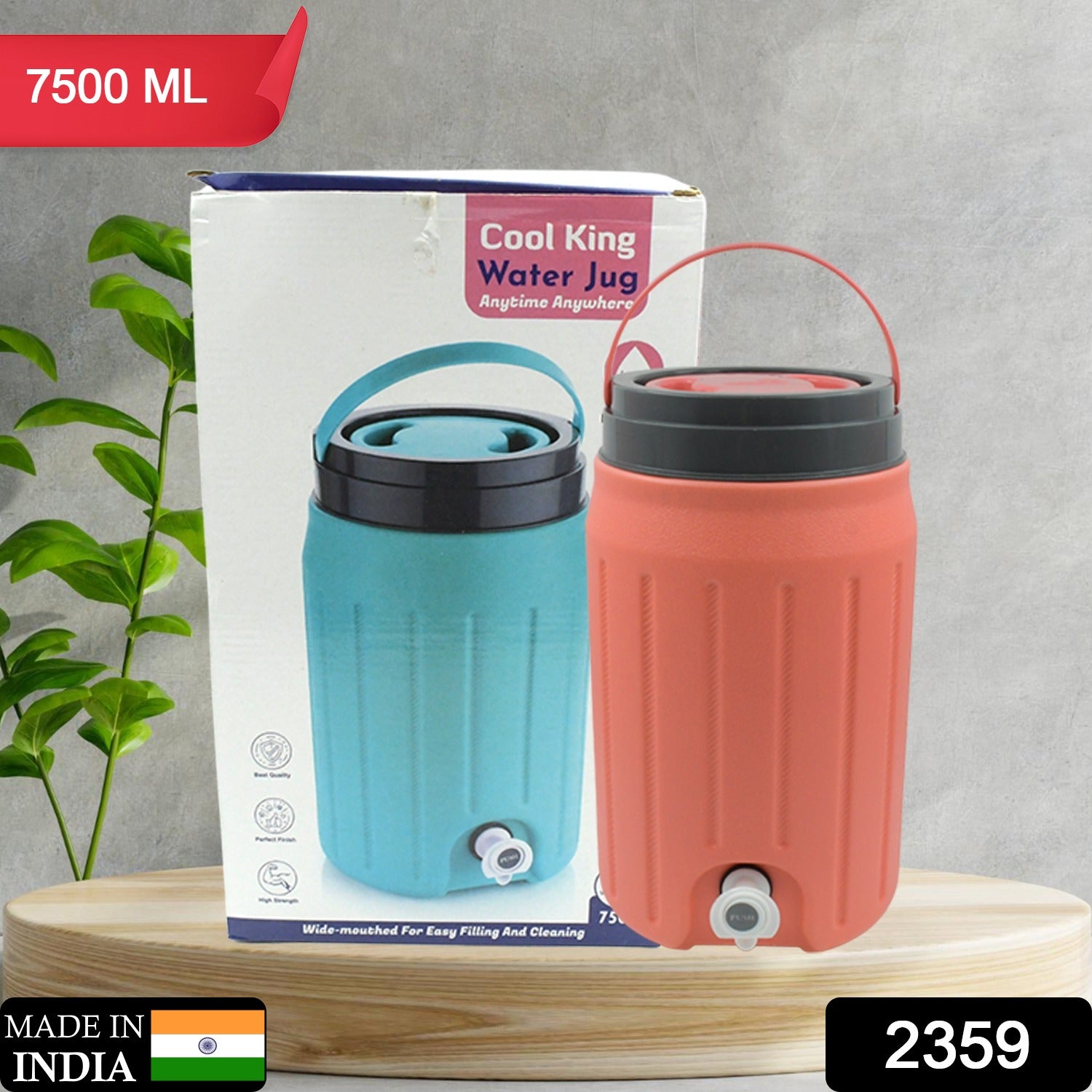 Insulated Plastic Water Rover Jug With A Sturdy Handle Water Jug Camper With Tap Plastic Insulated Water Water Storage Cool Water Storage For Home Travelling (2500ml 7500ml 12000ml)