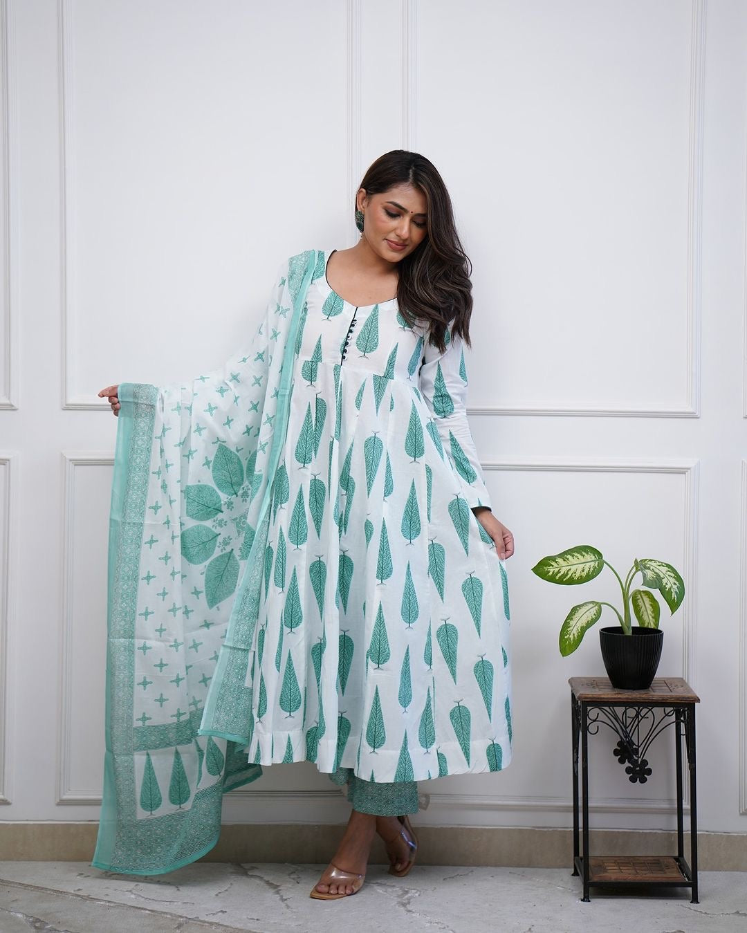 Trending Cotton Suit set in Printed New design kurta Pant with Dupatta