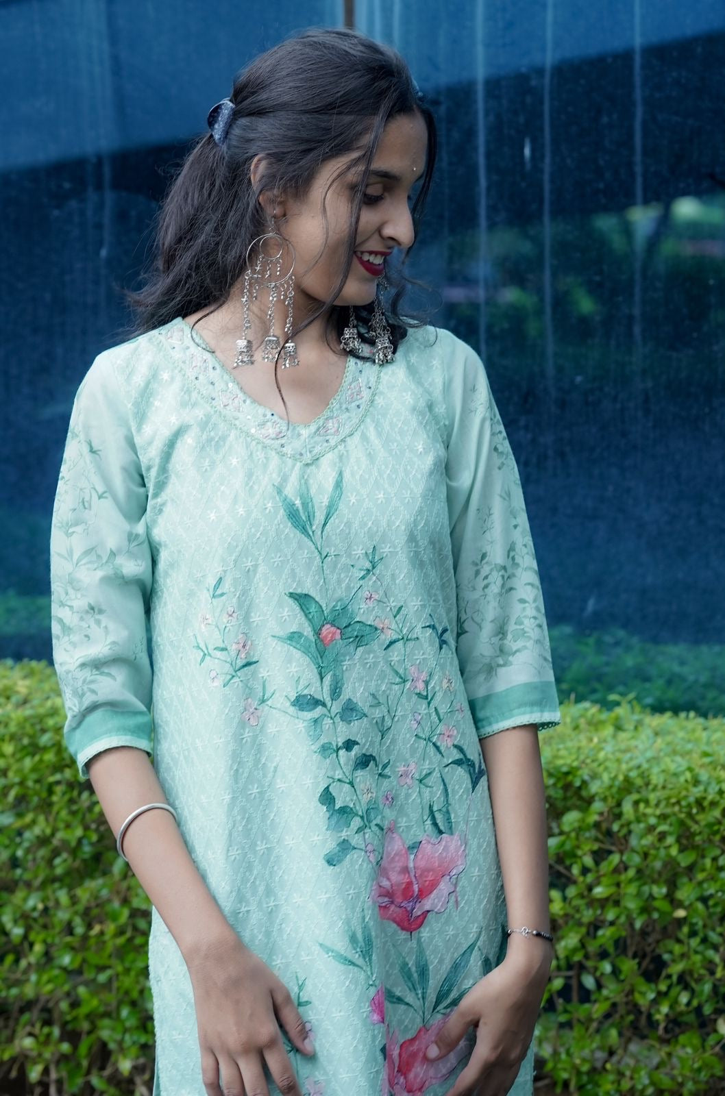 Presenting Stylish Chikankari Kurti Crafted From High-Quality Cotton Fabric