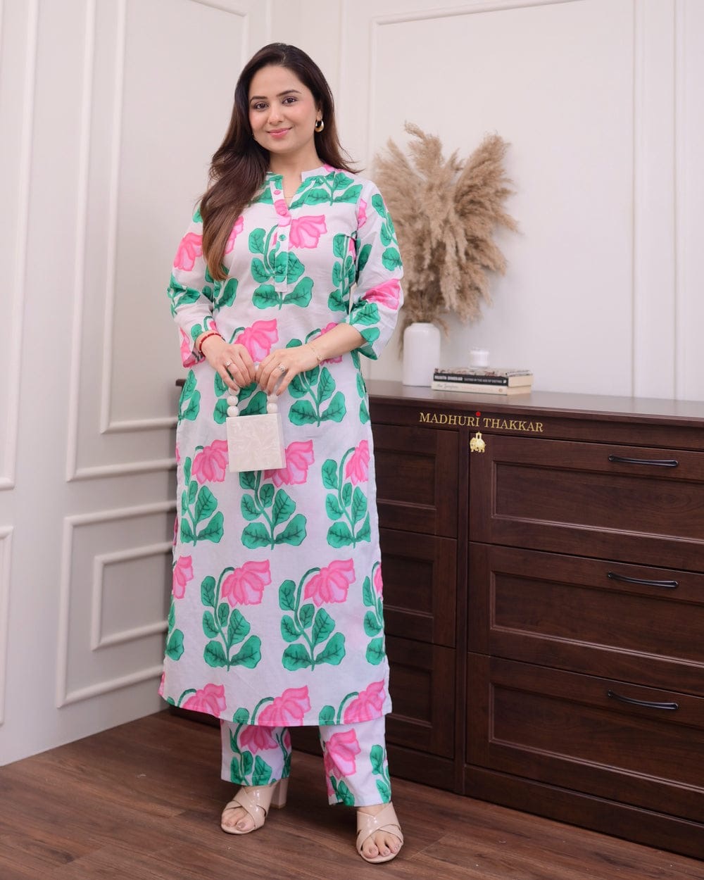 Procoin Printed Ivory Green Set