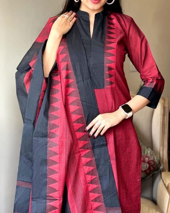 South Cotton Kurta & Pant Paired with South Cotton Dupatta