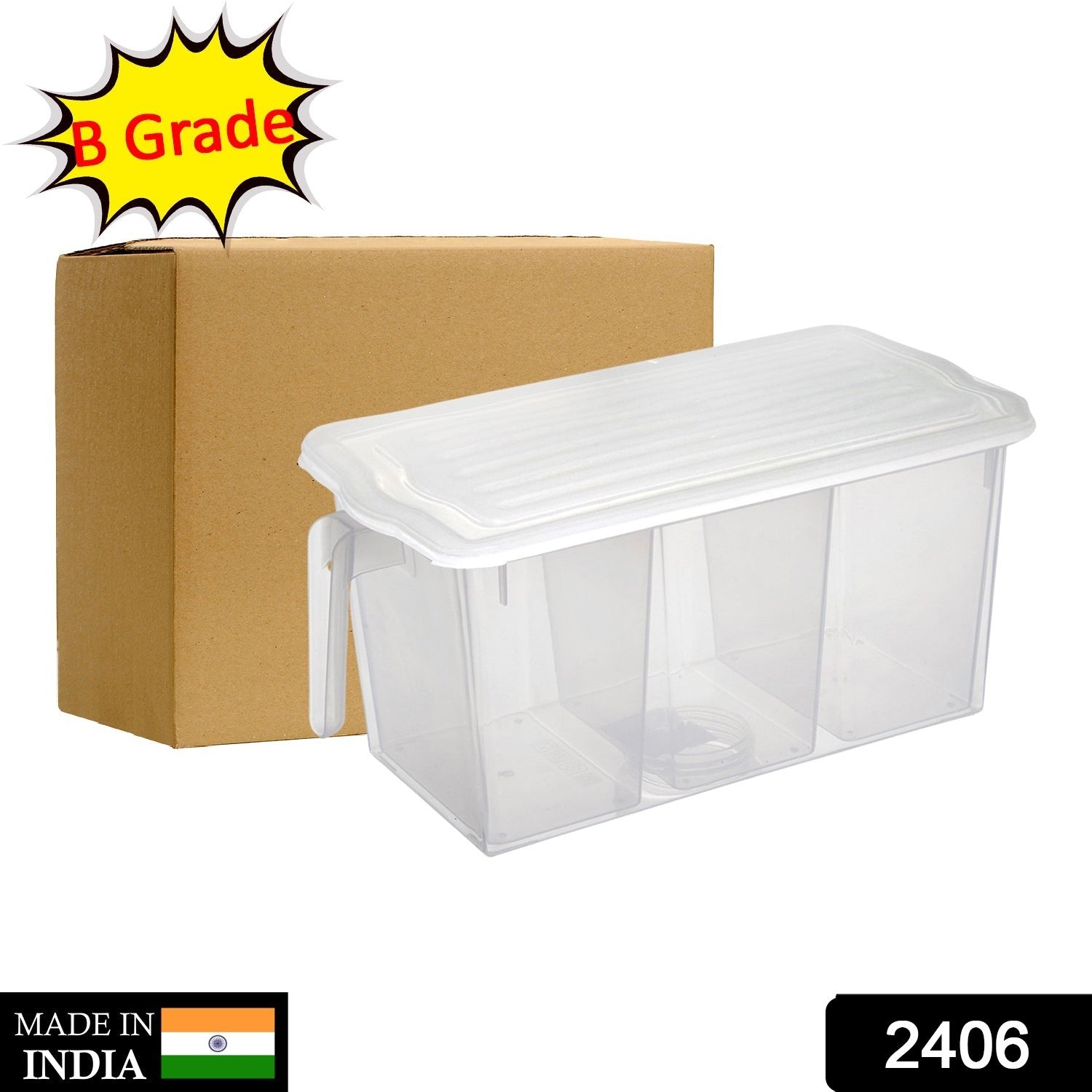 2406 Refrigerator Organizer Fresh-keeping Box Case Kitchen Storage Box