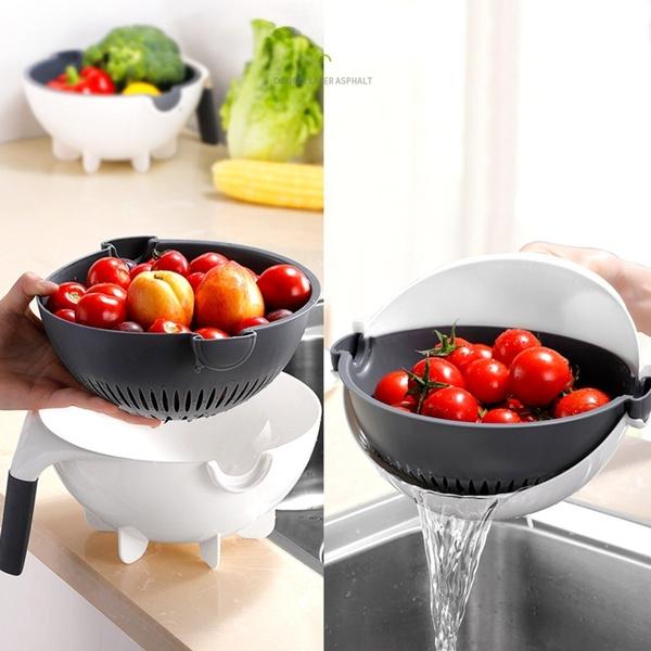 2161 10 In 1 Multifunctional Vegetable Fruits Cutterslicer Shredder With Rotating Drain Basket