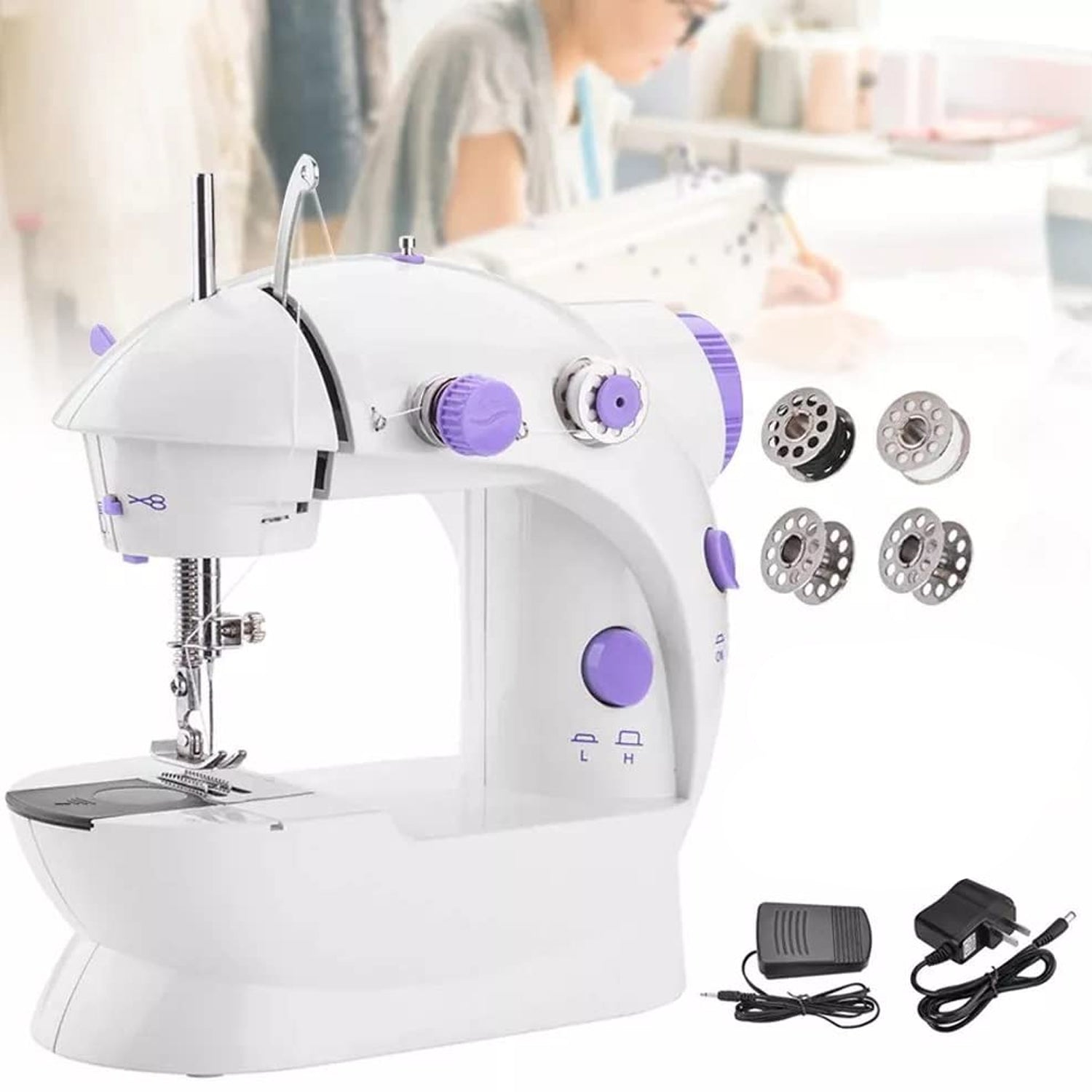 12917 Home Tailoring Sewing Machine With Extension Table Set Foot Pedal Adapter Mini Electric Silai Machine Portable Stitching Machinetailoring Machine