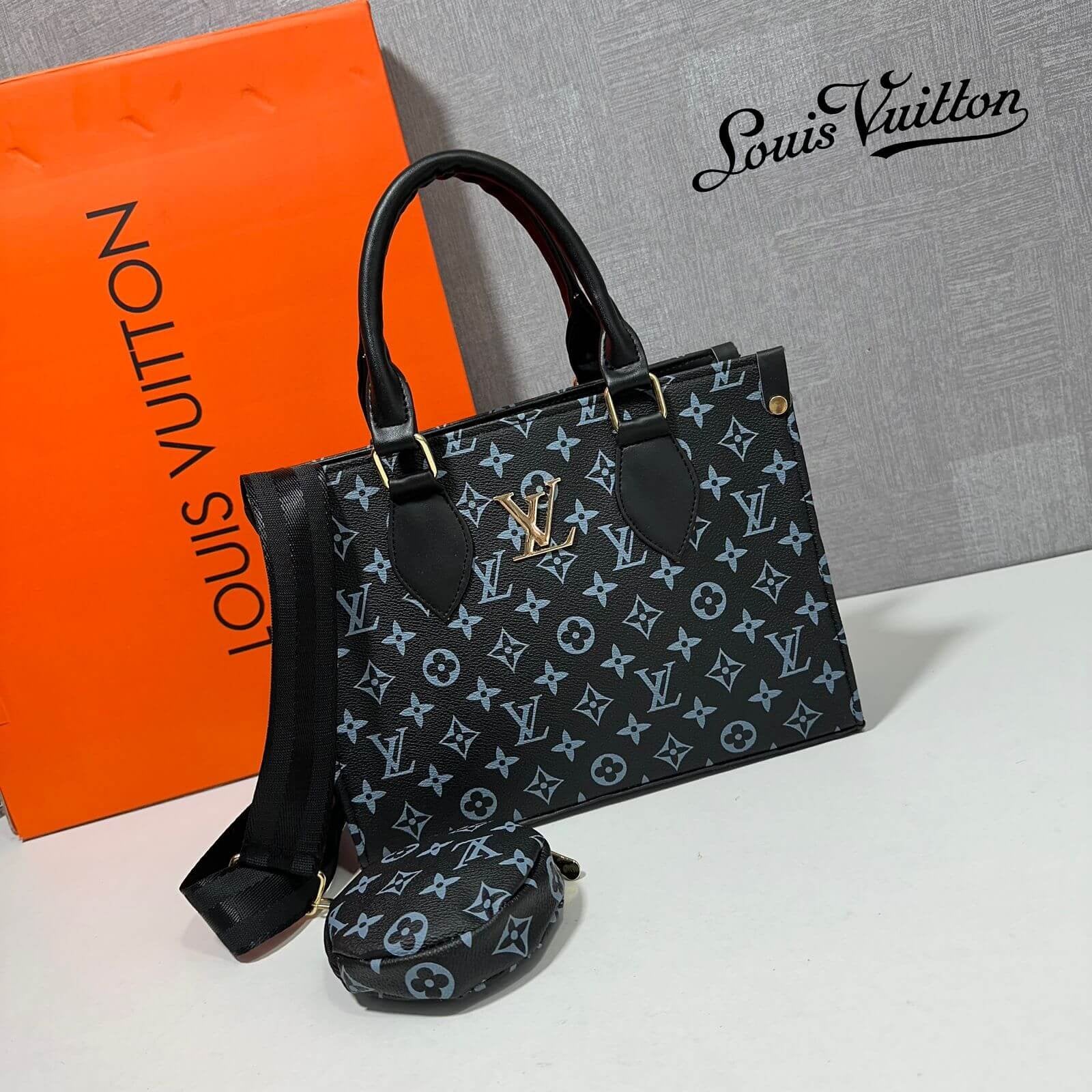 Louis Vuitton Handbag with Broad Belt - Office & Party Accessory in Black, Brown, White