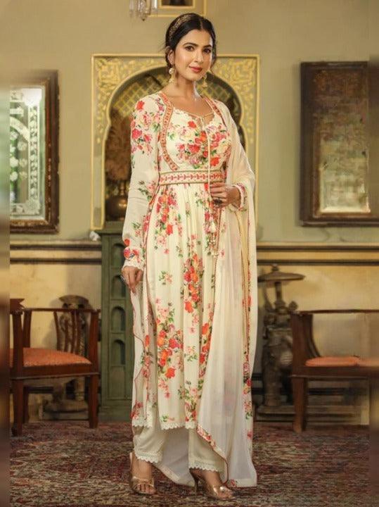 TrendBuy Women's Designer Khwaab Soft Georgette Printed Salwar Suit