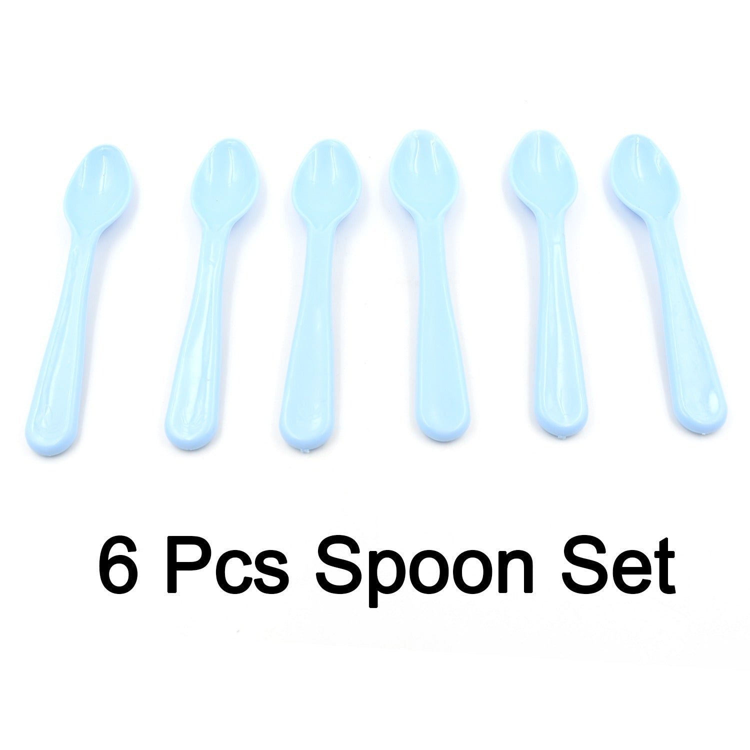 5349 Food Plastic Spoon Set Plastic Table Spoon Set Plastic Tea Spoon Coffee With Abs Plastic Heat-resistant Spoon (6 Pc Set )