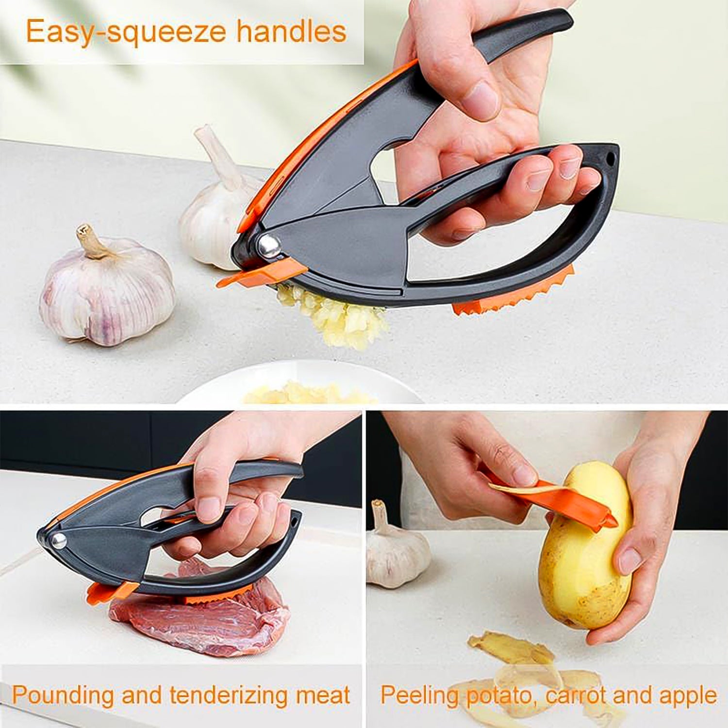 Multifunctional Garlic Press Garlic Mincing Crushing Tool (1 Pc)