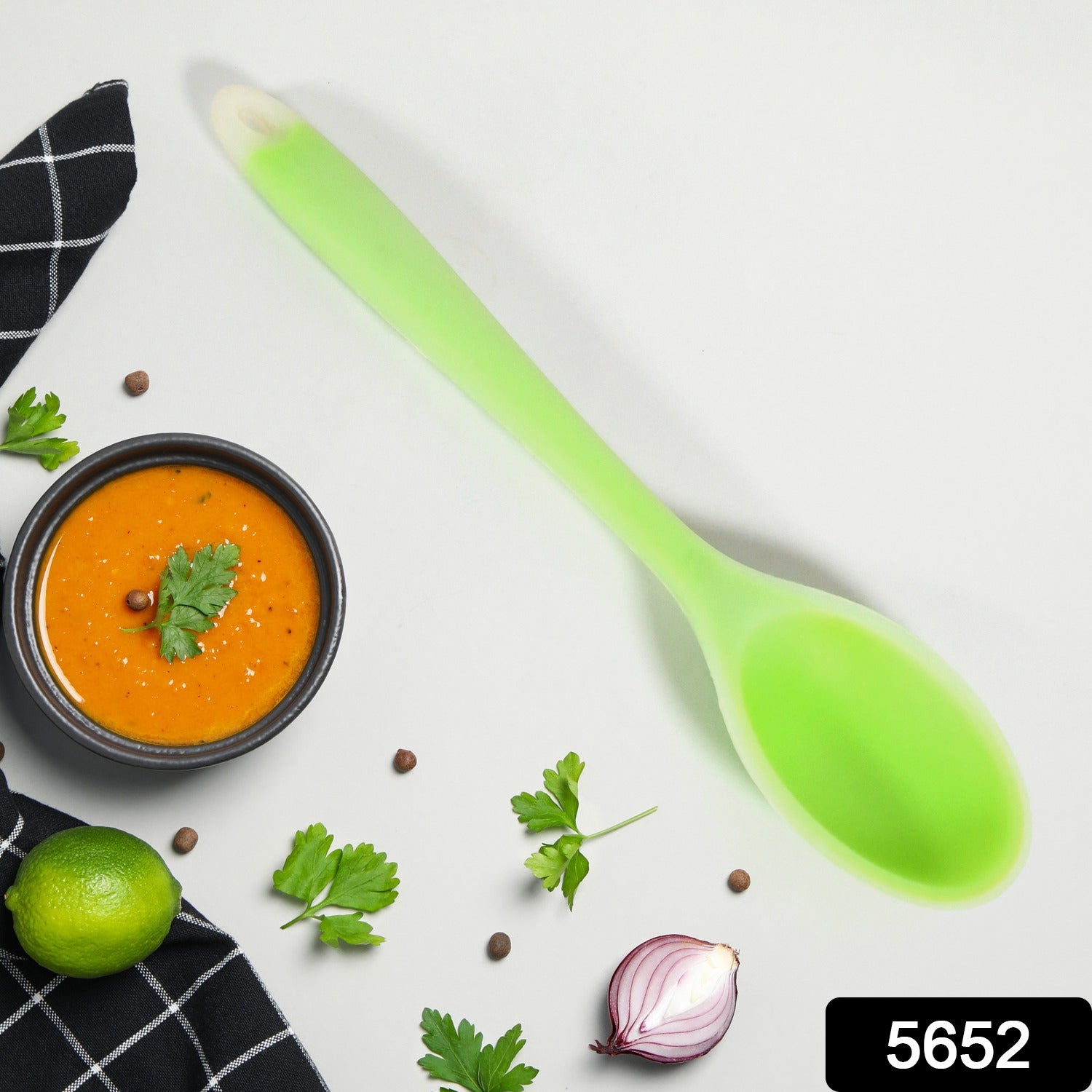 5652 Multipurpose Silicone Spoon Silicone Basting Spoon Non-stick Kitchen Utensils Household Gadgets Heat-resistant Non Stick Spoons Kitchen Cookware Items For Cooking (1 Pc 27 Cm)