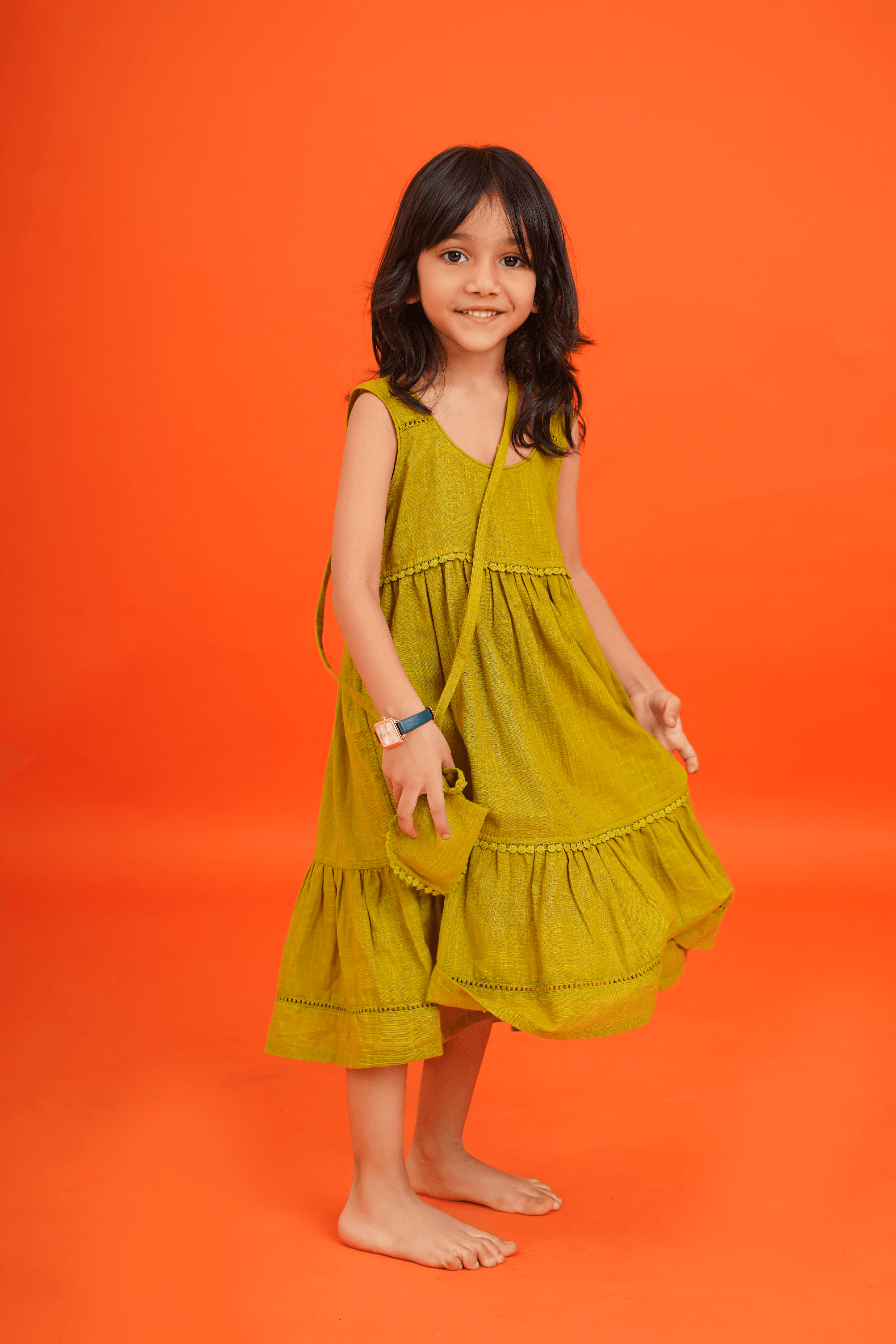 Green (Mehandi) Twinning - Girl Dress & Boys Clothing Set