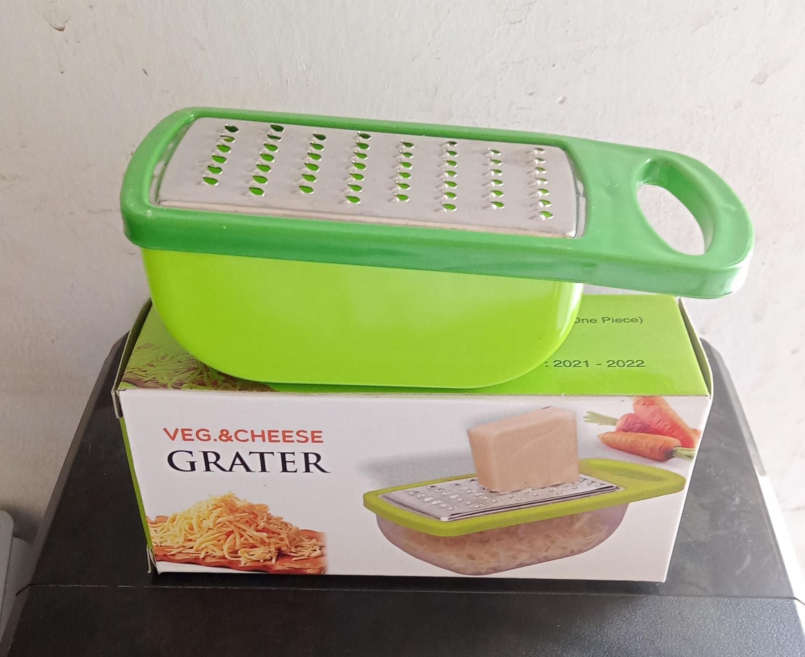 0694 Plastic And Stainless Steel Veg Cheese Mill Grater Standard Collector Box Kitchen Ware With Detachable Storage Container