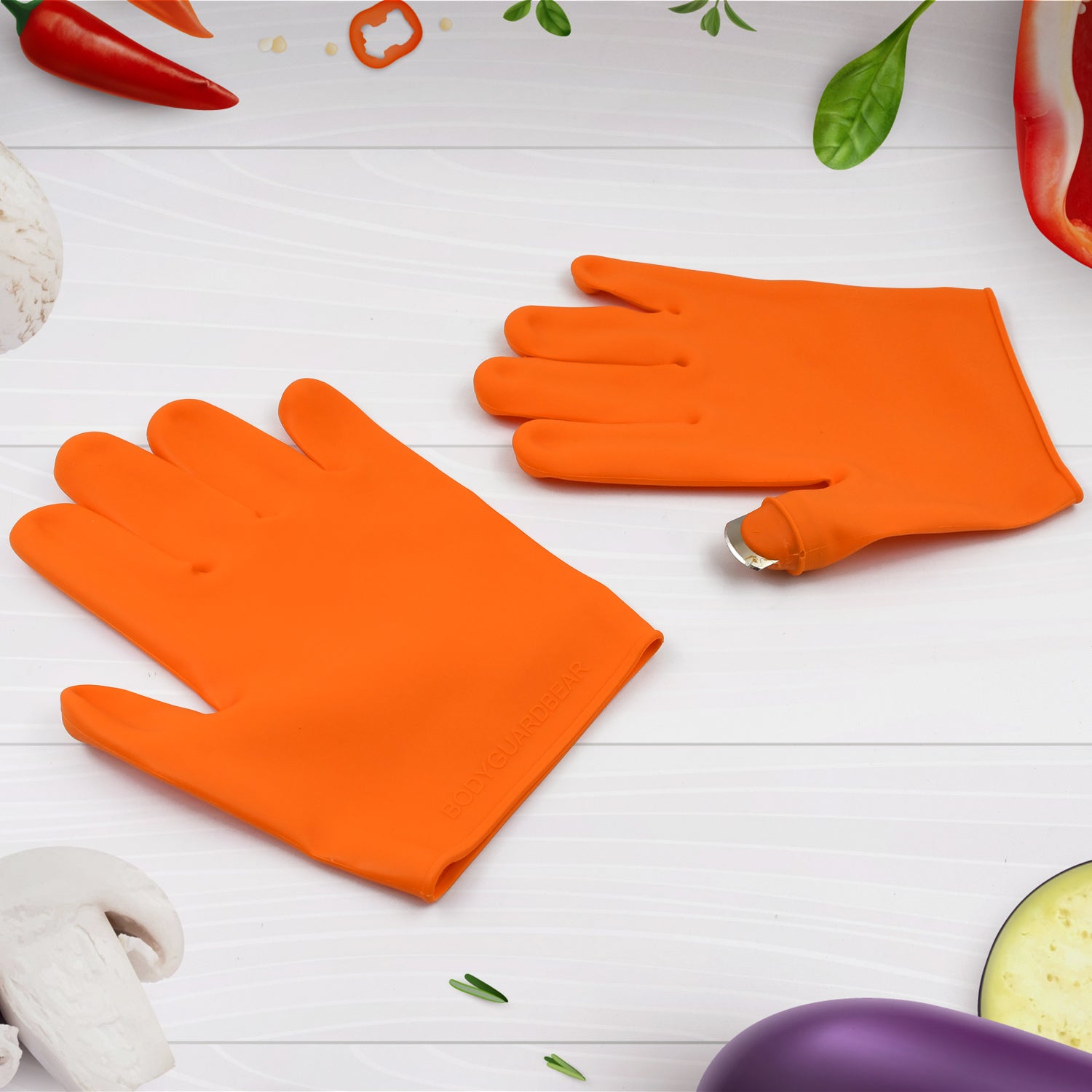 Gloves Silicone Thumb Knife Finger Protector Gears Cutting Vegetable Harvesting Knife