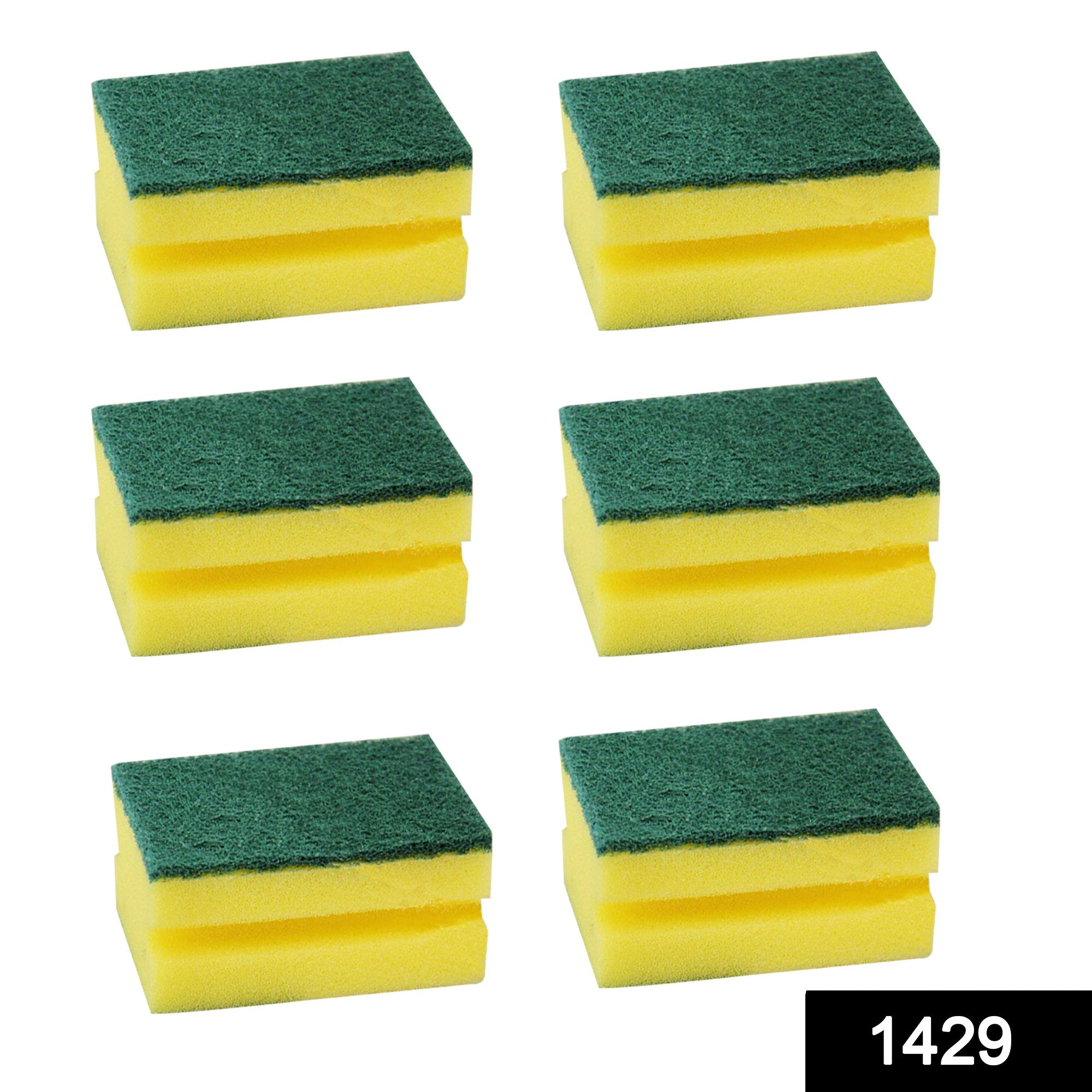 1429 Scrub Sponge 2 In 1 Pad For Kitchen Sink Bathroom Cleaning Scrubber