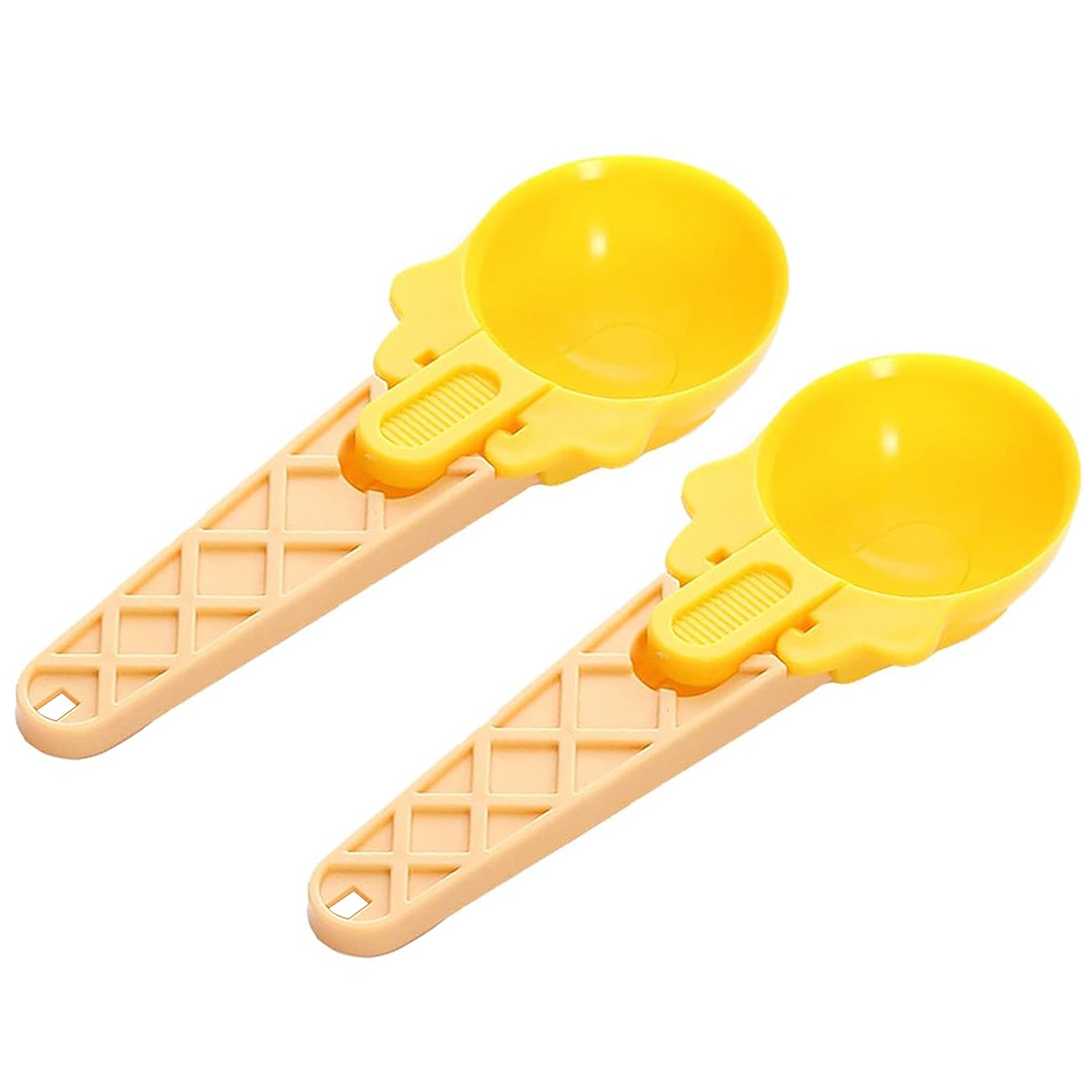 5509 Ice Cream Spoons 2pcs Plastic Water Melon Scoopers With Trigger Dipper And Adults For Summer Party Ice Cream Scoop Food Serving Spoon Kitchen Tools Ice Cream Digging Spoon Household Spoons Cupcake Spoons Aps Fruit Ball Player (2 Pc)