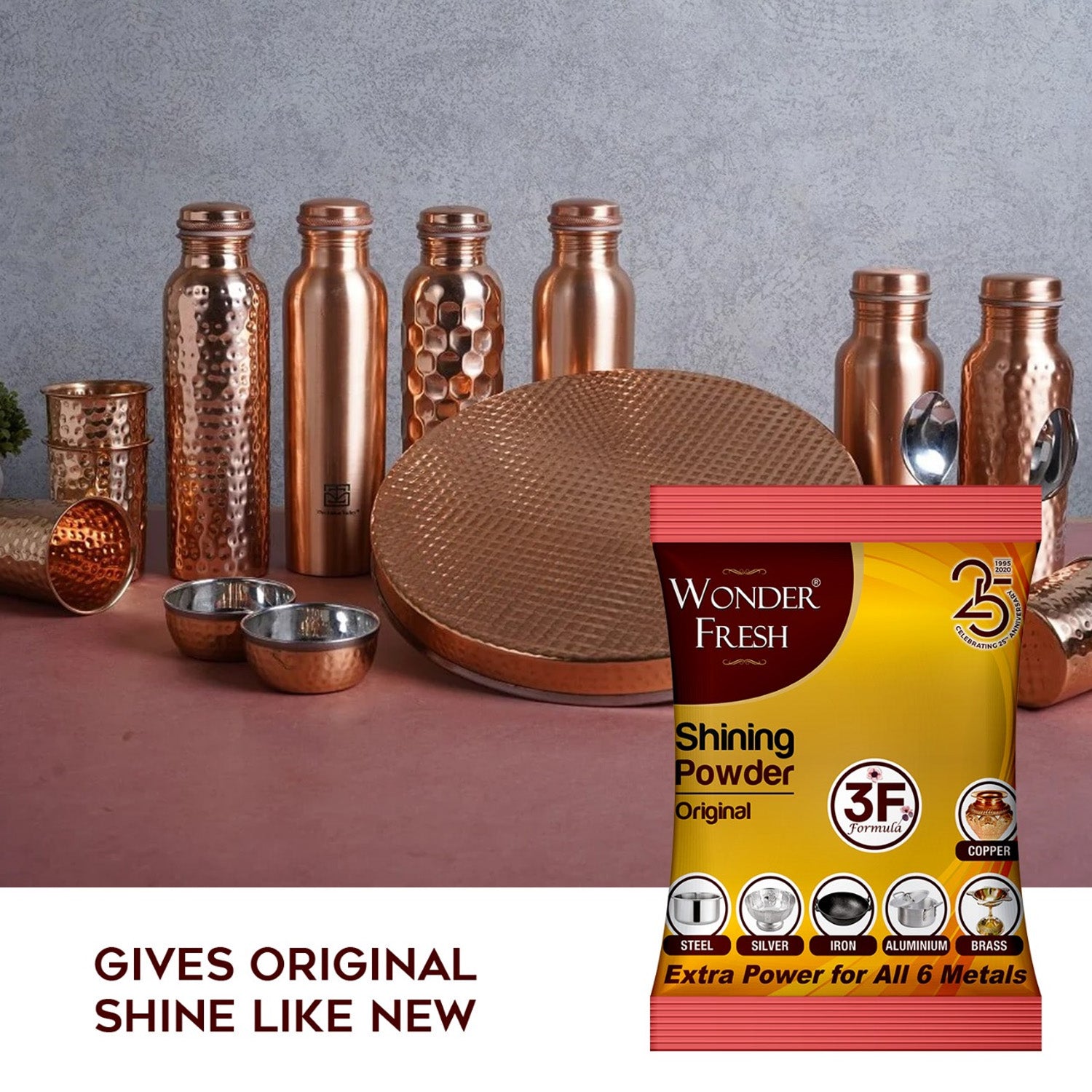 Shining Powder Cleans And Polishes Copper Brass Silver Aluminum Iron And Steel Removes Tarnish And Oxidation (200 Gm)