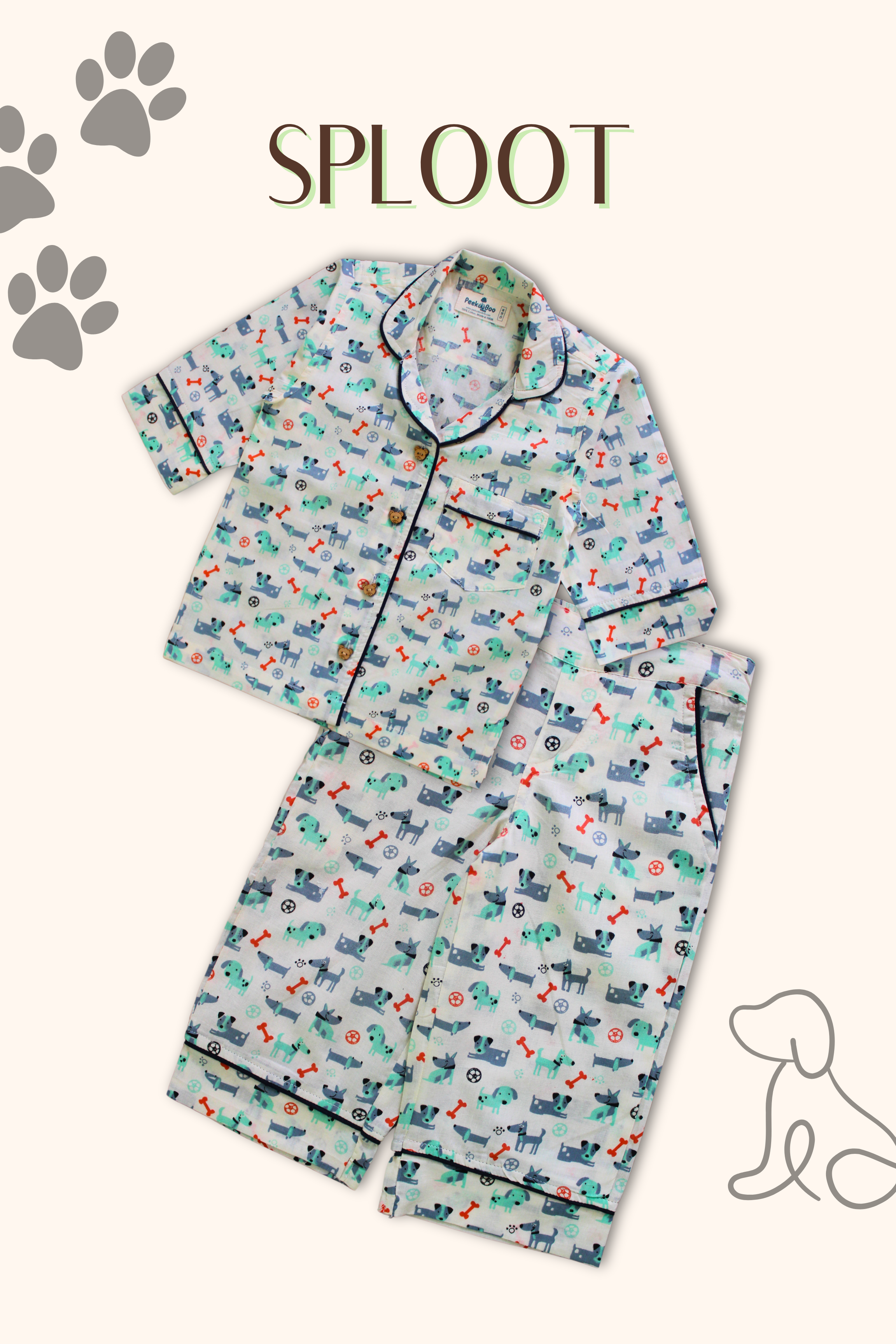 Pure Soft Cotton Printed Night Suit - Sploot