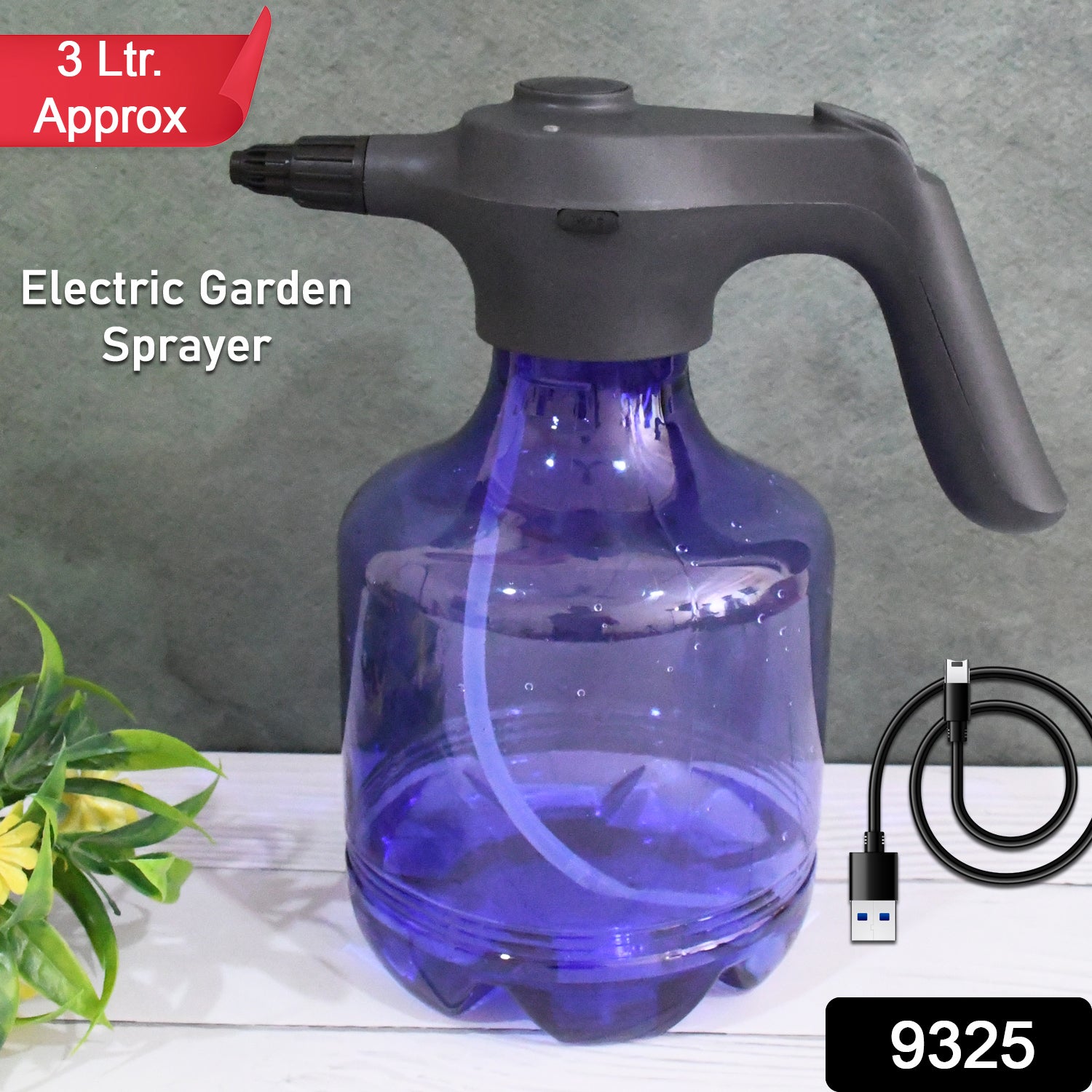 9325 Electric Spray Bottle 3l Garden Sprayer Automatic Watering Can Rechargeable Battery Powered Sprayer For Garden Fertilizing (1pc 3ltr.)