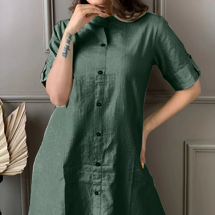 Katha Cotton Kurta Palazzo Set - Festive & Party Wear dark green