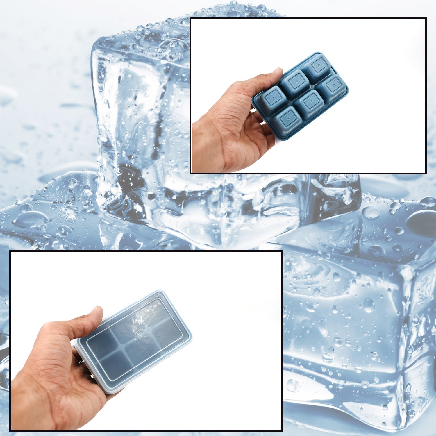 4741 6 Grid Silicone Ice Tray Used In All Kinds Of Places Like Household Kitchens For Making Ice From Water And Various Things And All.