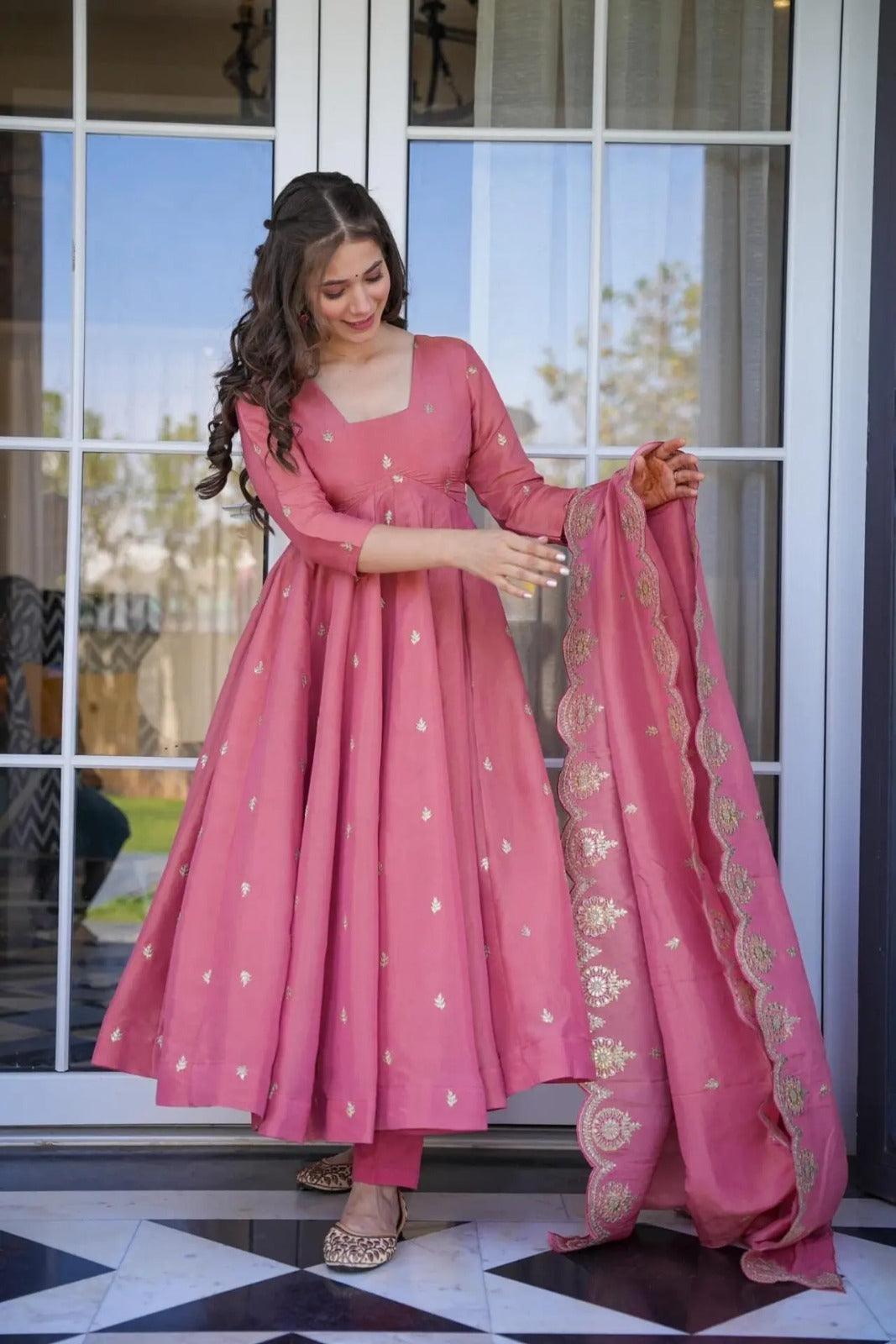 TrendBuy Bandhani Anarkali Pair with Dupatta Set