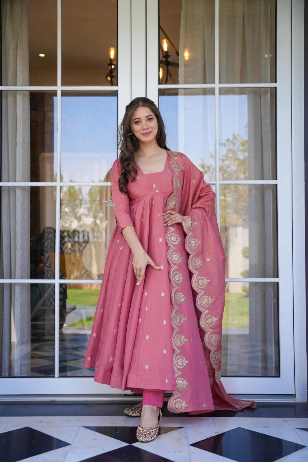 TrendBuy Bandhani Anarkali Pair with Dupatta Set