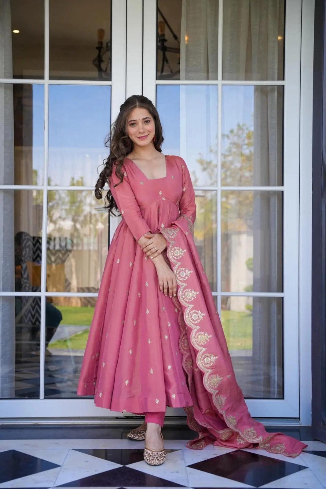 TrendBuy Bandhani Anarkali Pair with Dupatta Set