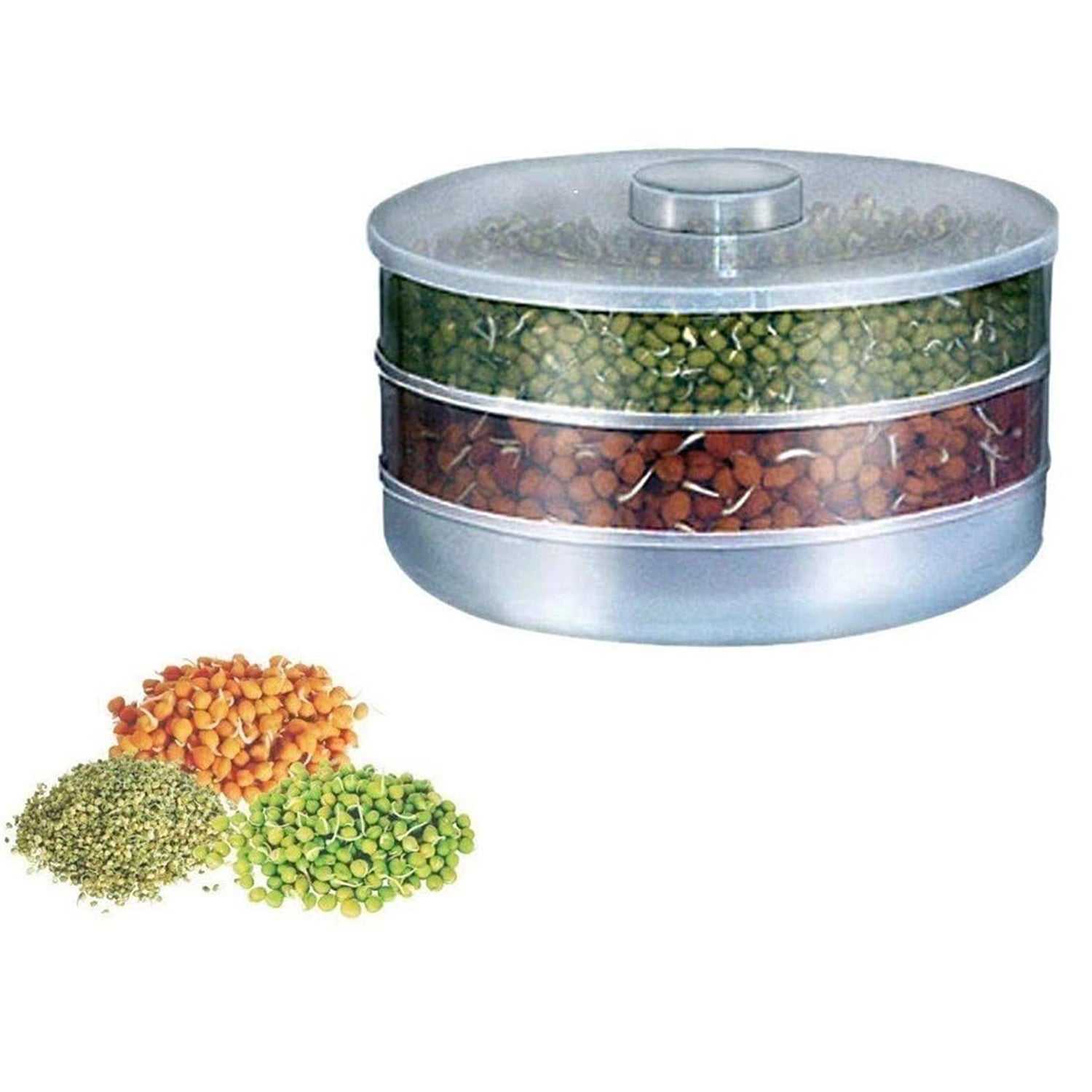 5580 Miracle Plastic Healthy Hygienic Sprout Maker With 3 Compartments For Home Kitchen (1 Pc)