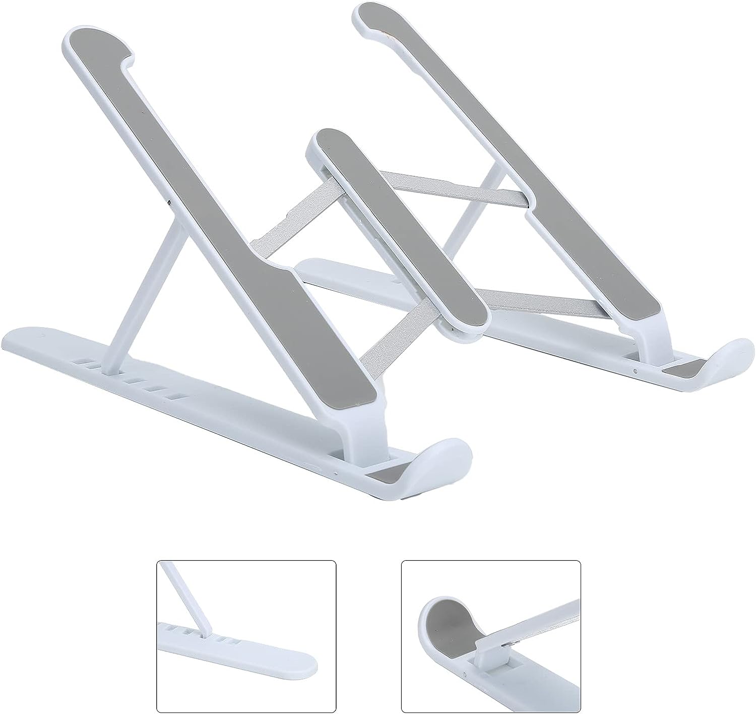 7240 Adjustable Laptop Stand Holder With Built-in Foldable Legs And High Quality Fibre