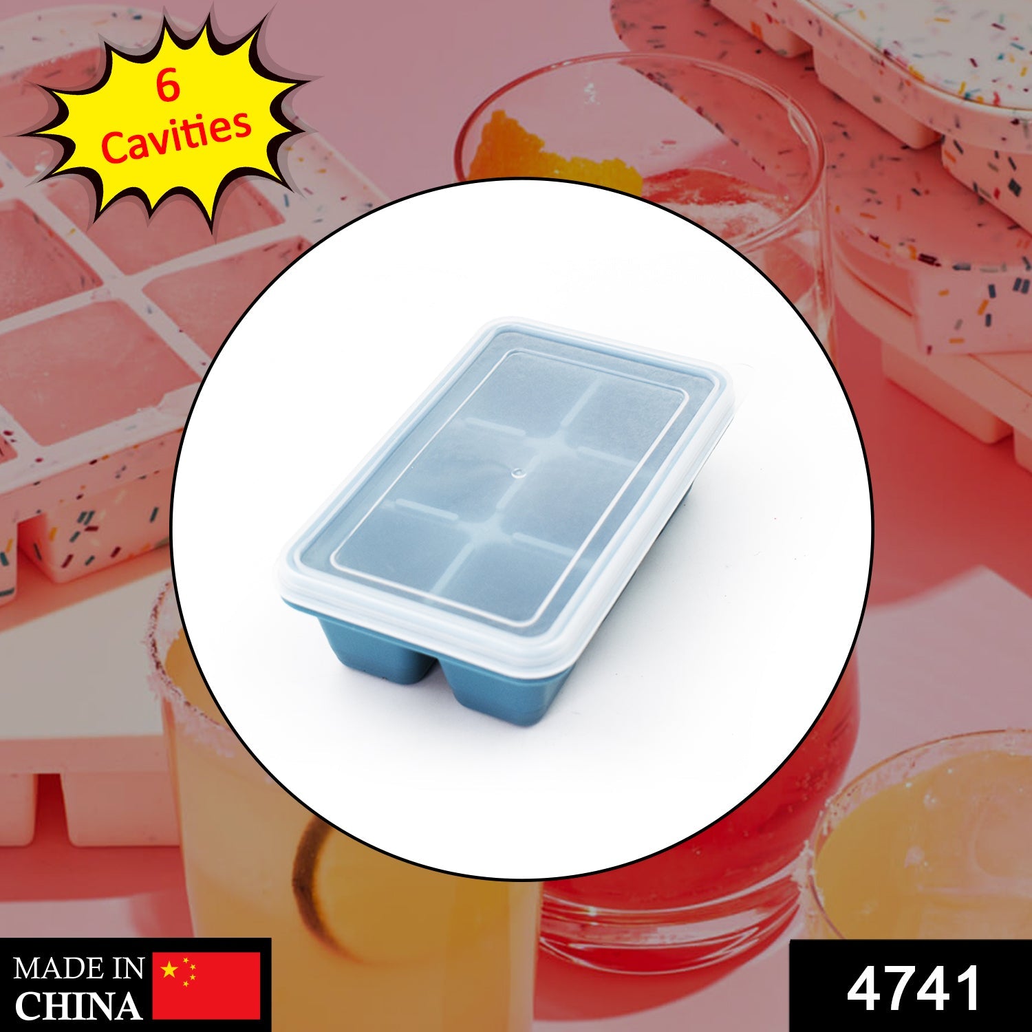 4741 6 Grid Silicone Ice Tray Used In All Kinds Of Places Like Household Kitchens For Making Ice From Water And Various Things And All.