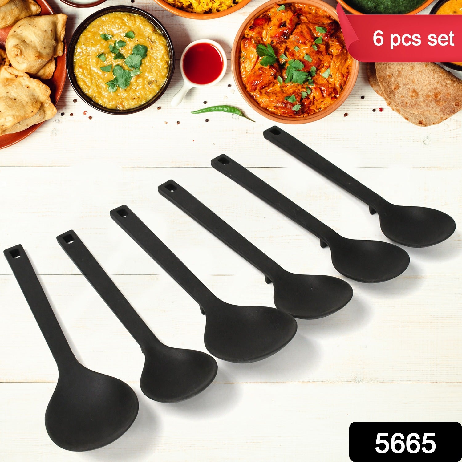 Multipurpose Silicone Spoon Silicone Basting Spoon Non-stick Kitchen Utensils Household Gadgets Heat-resistant Non Stick Spoons Kitchen Cookware Items For Cooking And Baking (6 Pcs Set)