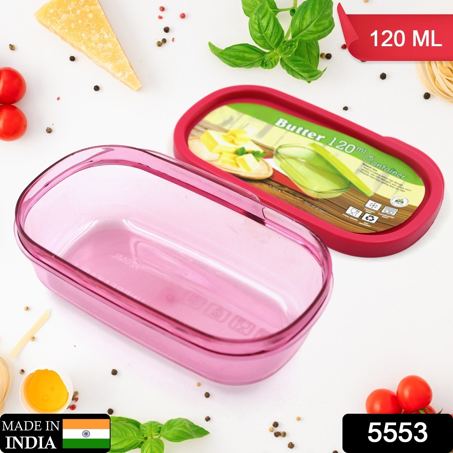 5553 Butter Container Pp Butter Storage Box Easy To Take Portable Large Capacity For Kitchen For Home For Cheese For Butter (120 Ml)