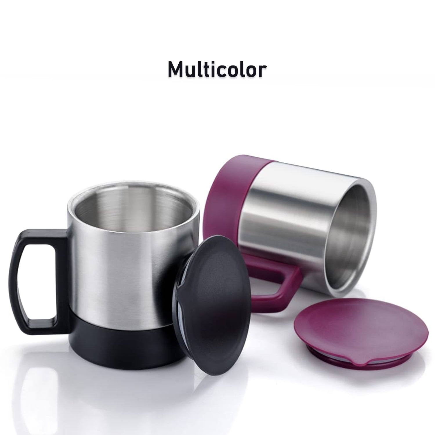 5565 Stainless Steel Coffeetea Cup Stainless Steel Lid Cover Hot Coffeetea Mug Hot Insulated Double Wall Stainless Steel Coffee And Milk Cup With Lid  Handle Easy To Carry - Coffee Cup (1 Pc)