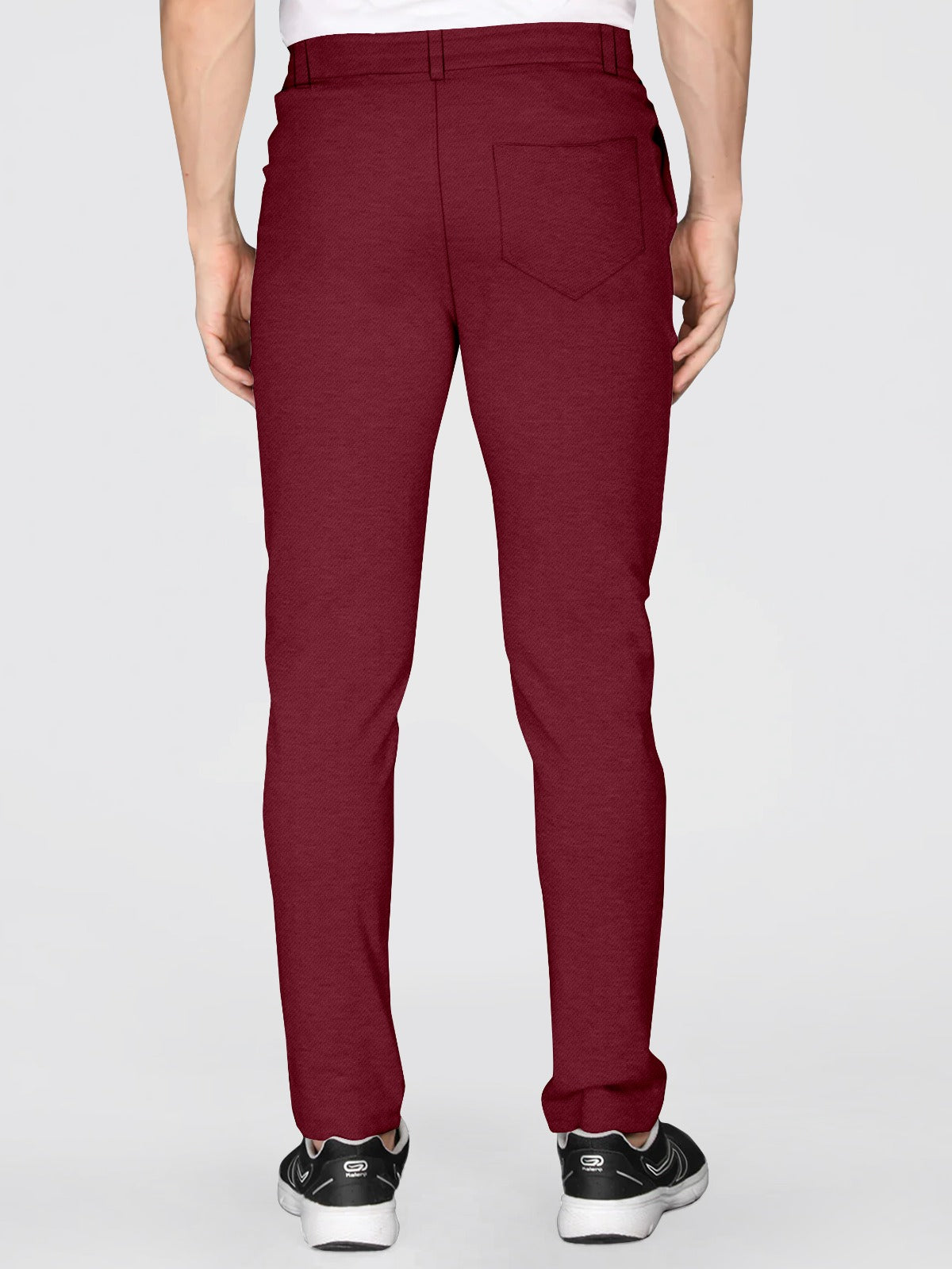 Classic Men's Regular Fit Cotton Blend Trousers for Comfortable and Stylish ( Maroon )